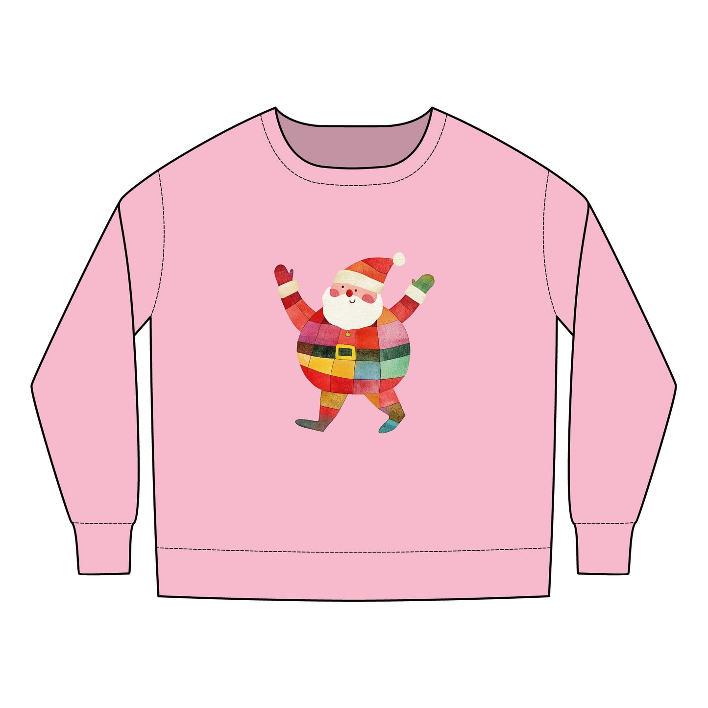 Cute Colorful Santa Toddler Sweatshirt