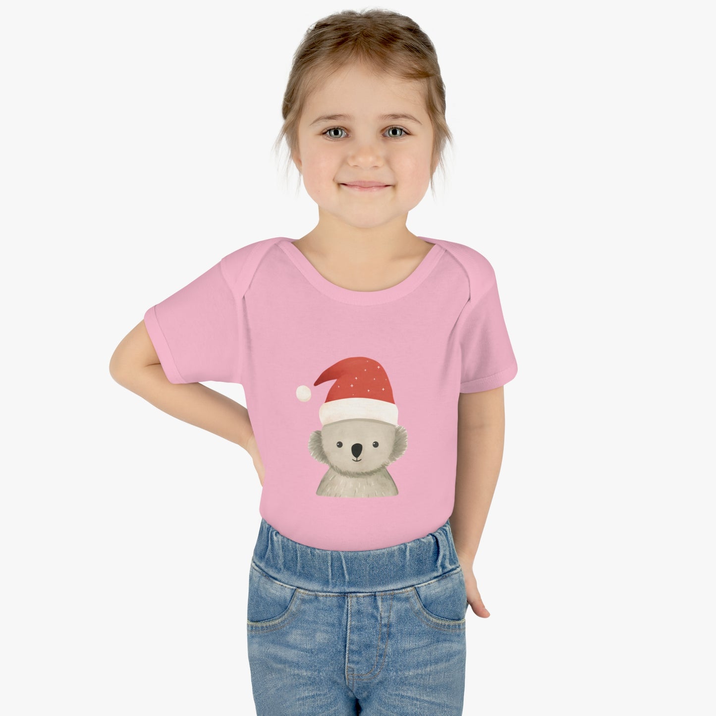 Cute Koala Santa Infant Baby Rib Bodysuit