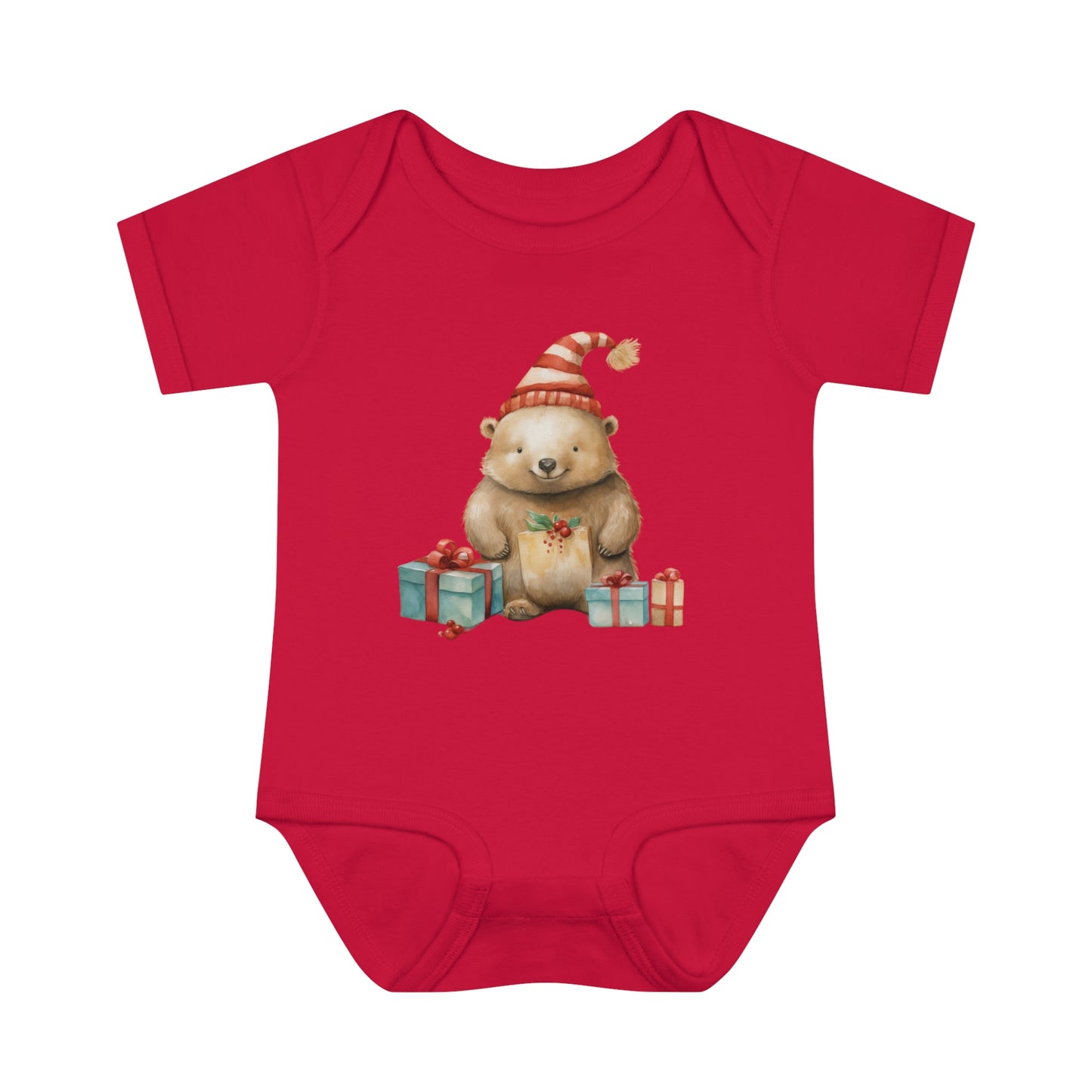 Cute Wombat Christmas Infant Baby Rib Bodysuit