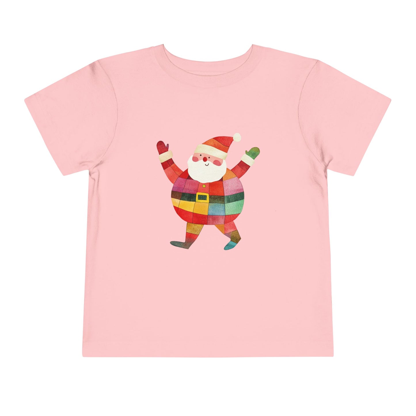 Cute Colorful Santa Christmas Toddler Tee