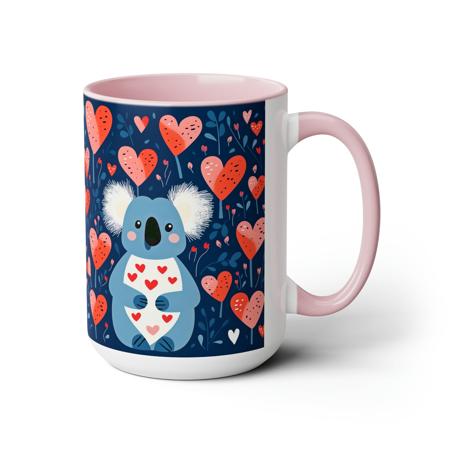 Valentine's Day Koala-Ty Hugs Two-Tone Coffee Mugs, 15oz