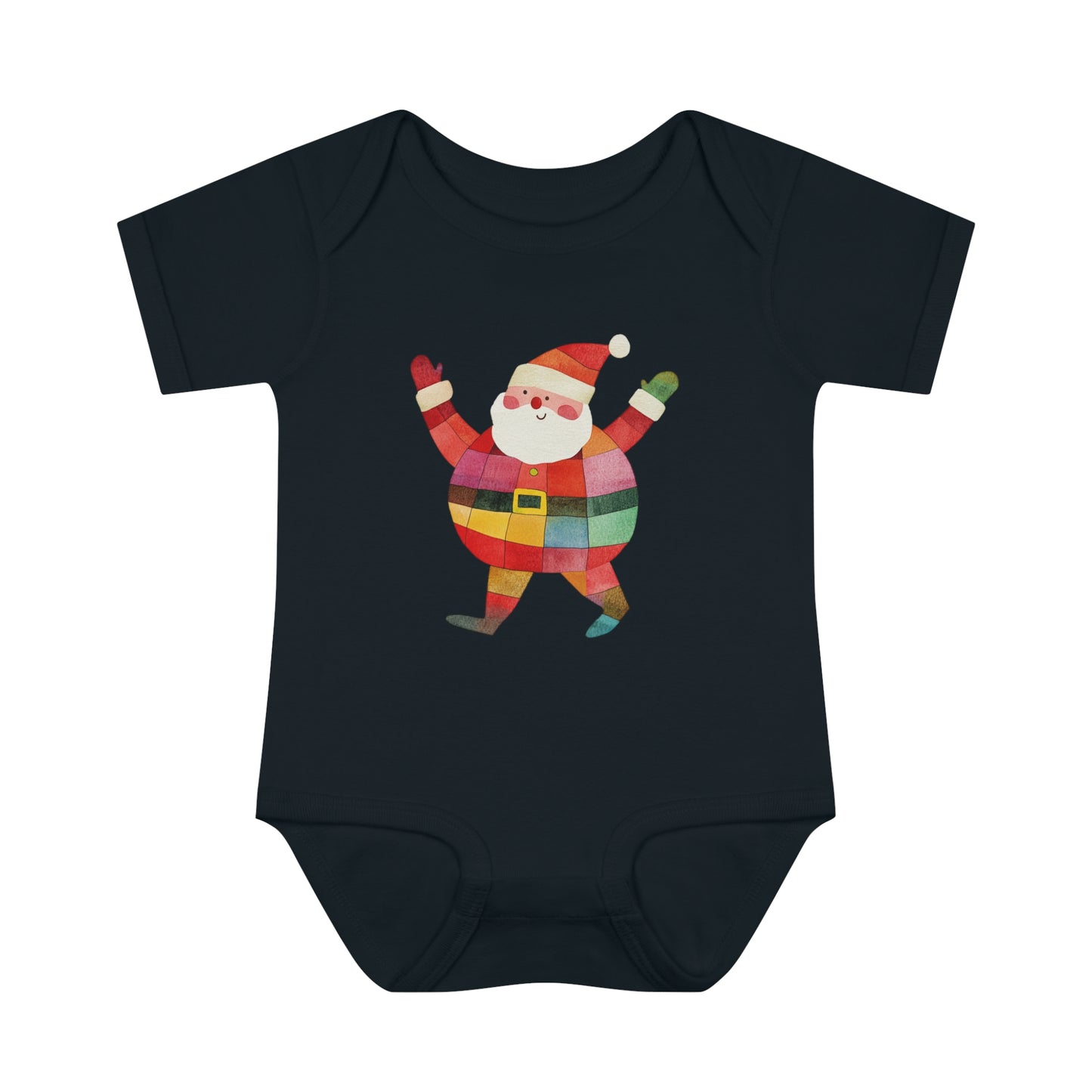 Cute Colorful Santa Infant Baby Rib Bodysuit