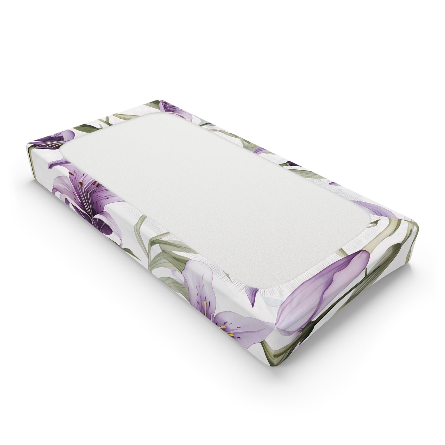 Baby Changing Pad Cover Vanilla Lily Print | Soft Cotton Nursery Essential