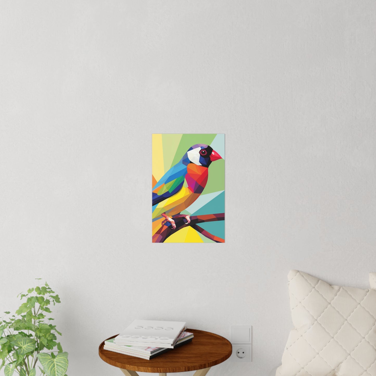 Nursery Wall Decals Pop Art Gouldian Finch | Colorful Australian Bird Decor