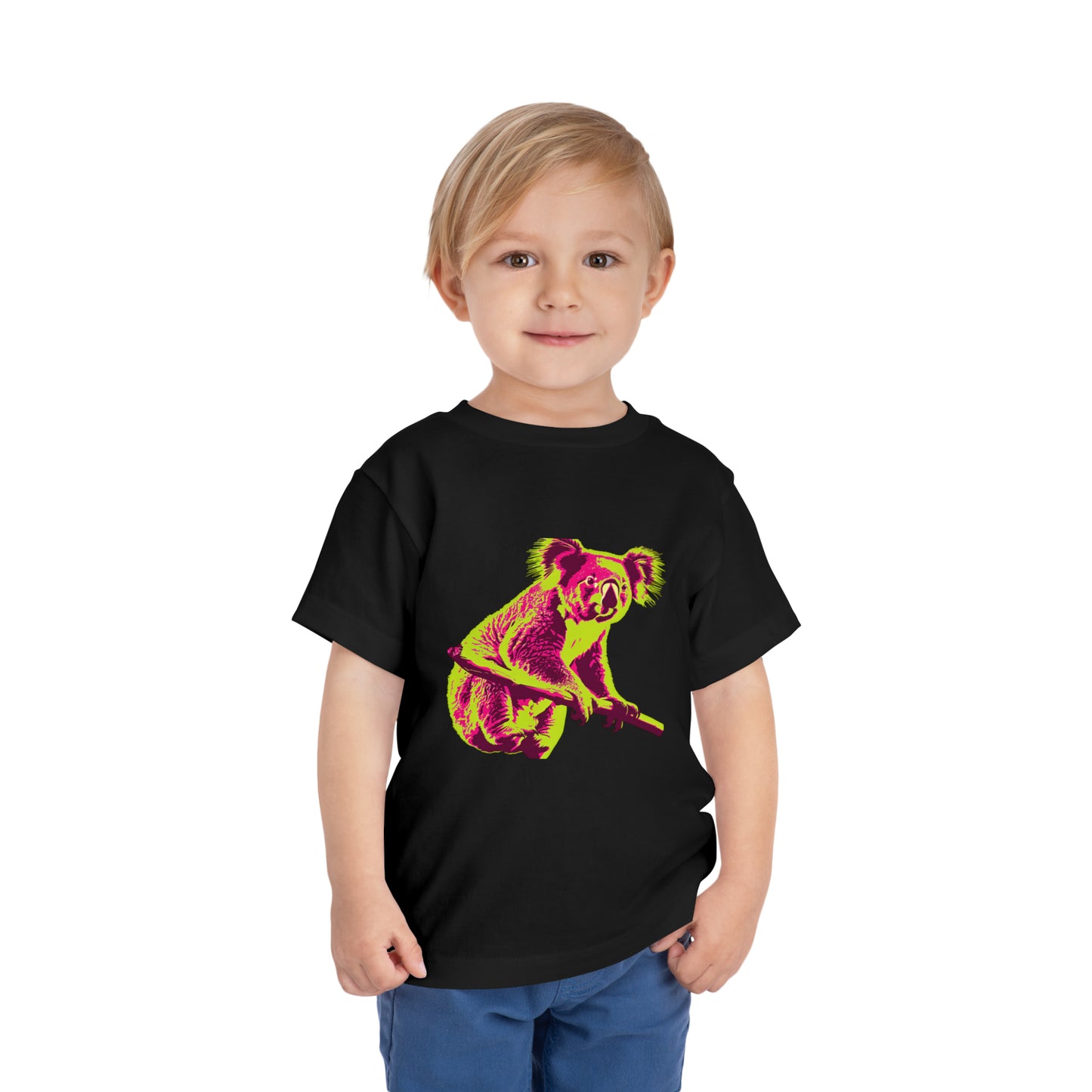 Kids Neon Koala Tshirt | Electric Eucalyptus Toddler Tee