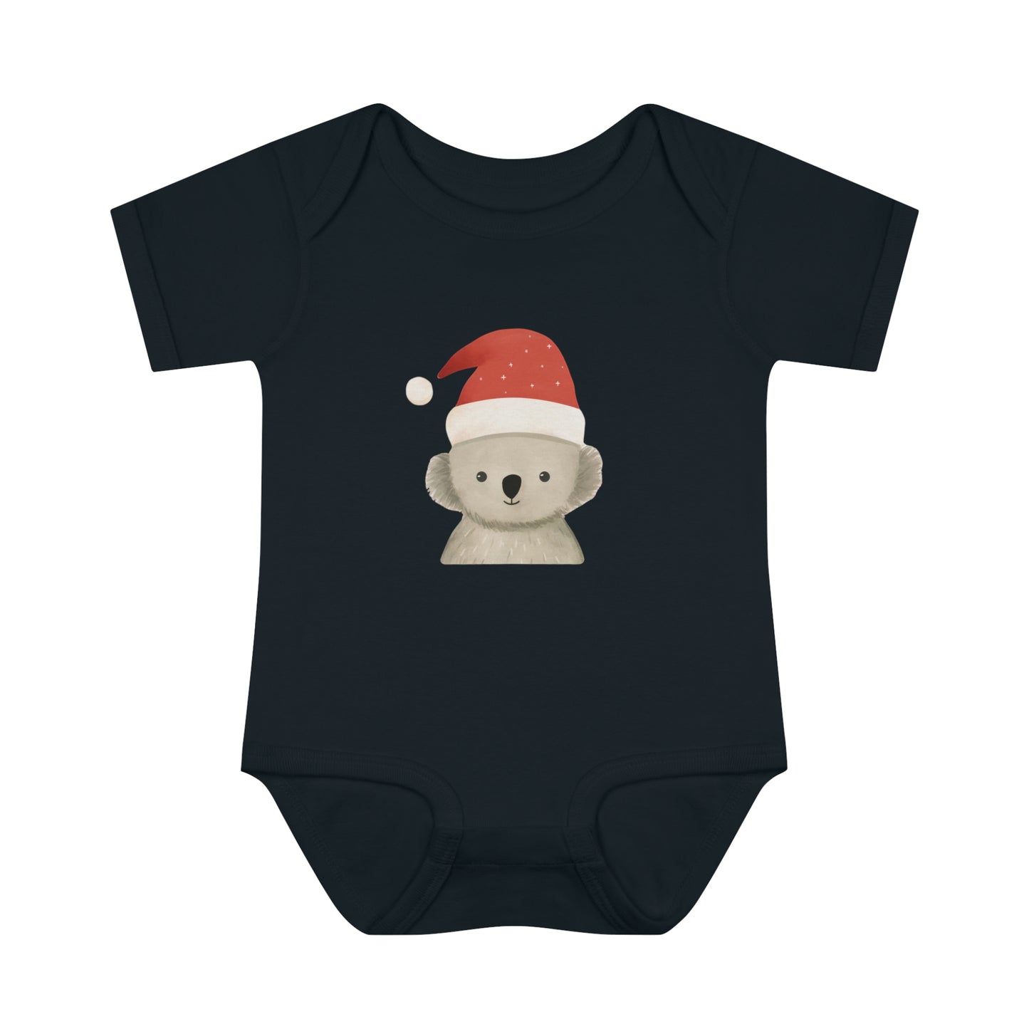 Cute Koala Santa Infant Baby Rib Bodysuit