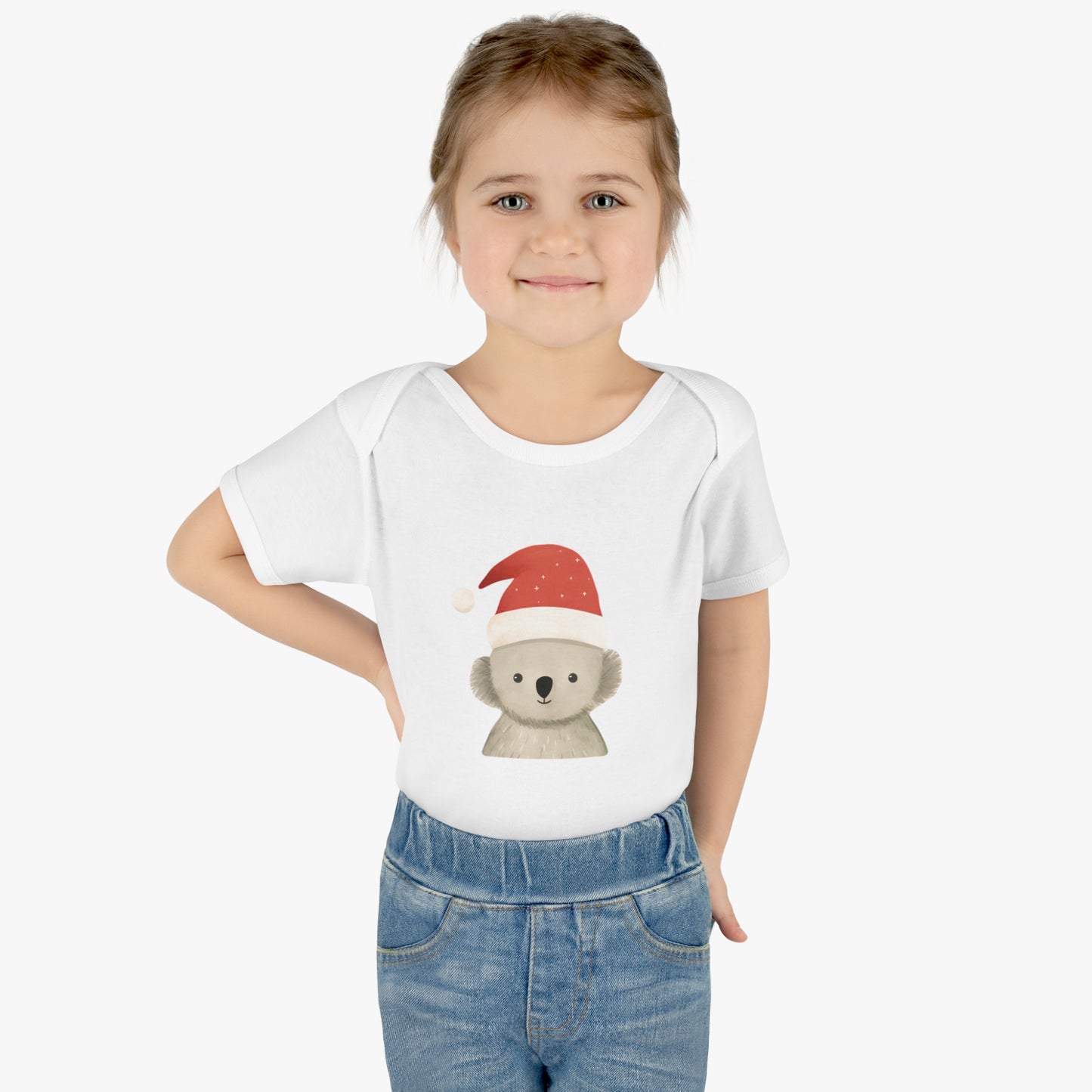 Cute Koala Santa Infant Baby Rib Bodysuit