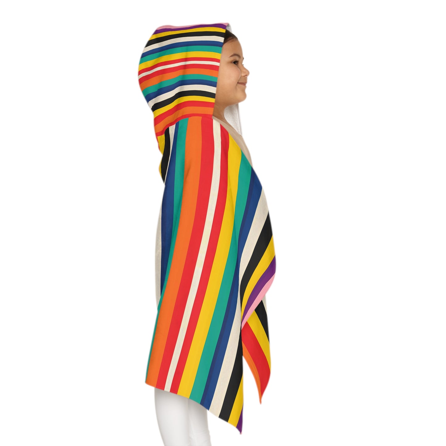 Retro Rainbow Kids Hooded Towel |The Byron Youth Hooded Towel