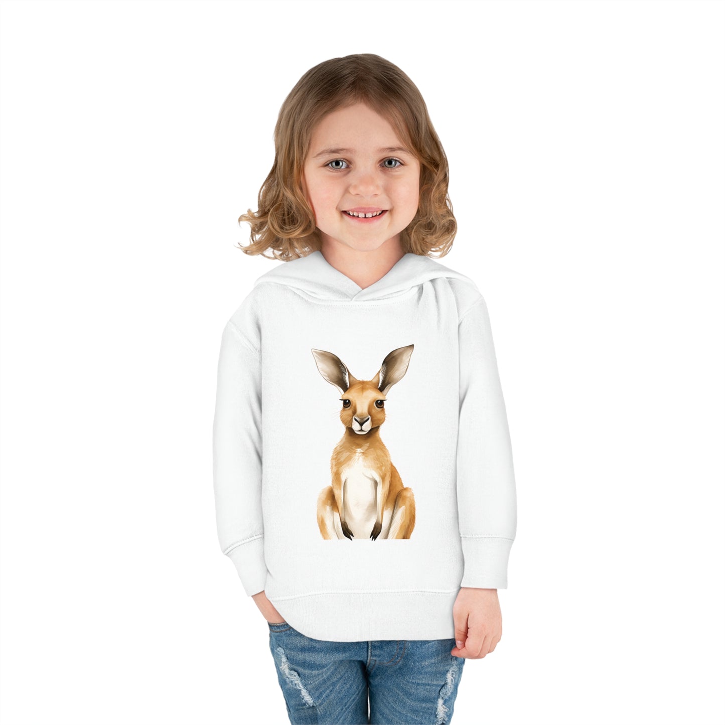 Toddler Pullover Fleece Hoodie Little Roo | Cute Kangaroo Print Sweater