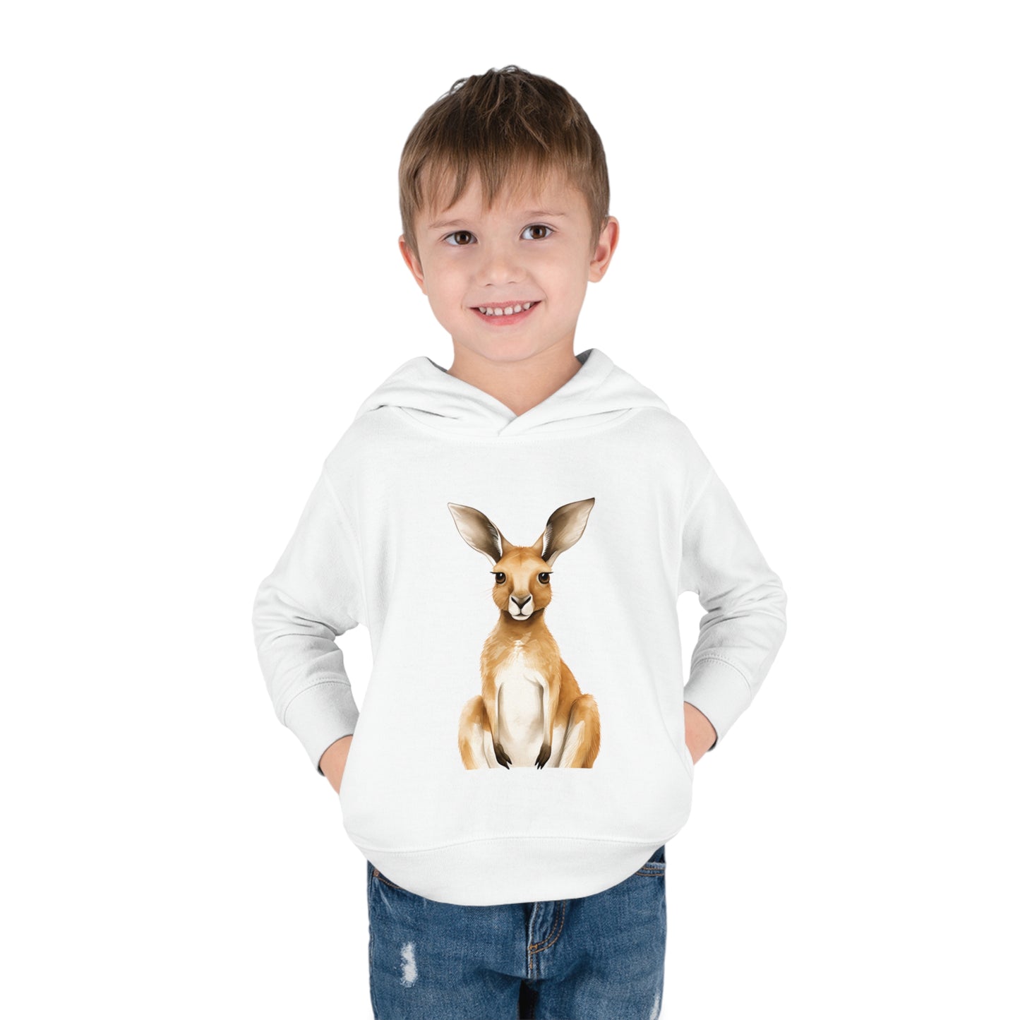 Toddler Pullover Fleece Hoodie Little Roo | Cute Kangaroo Print Sweater