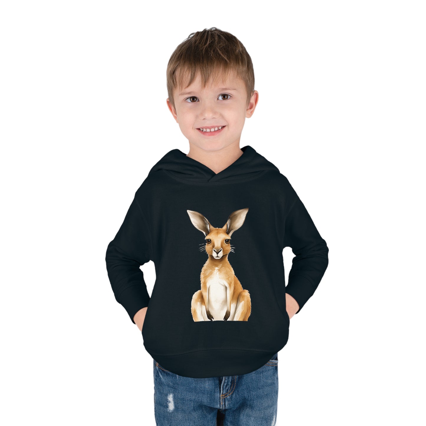 Toddler Pullover Fleece Hoodie Little Roo | Cute Kangaroo Print Sweater