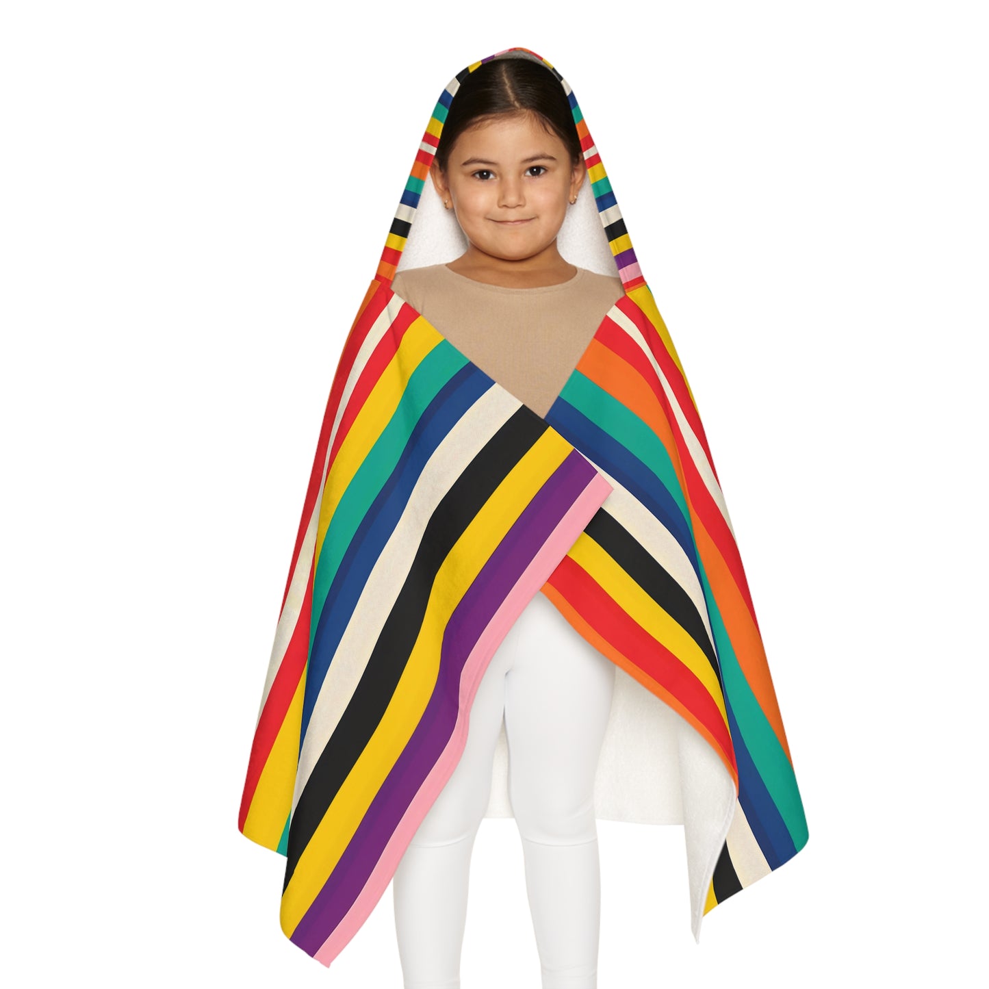 Retro Rainbow Kids Hooded Towel |The Byron Youth Hooded Towel