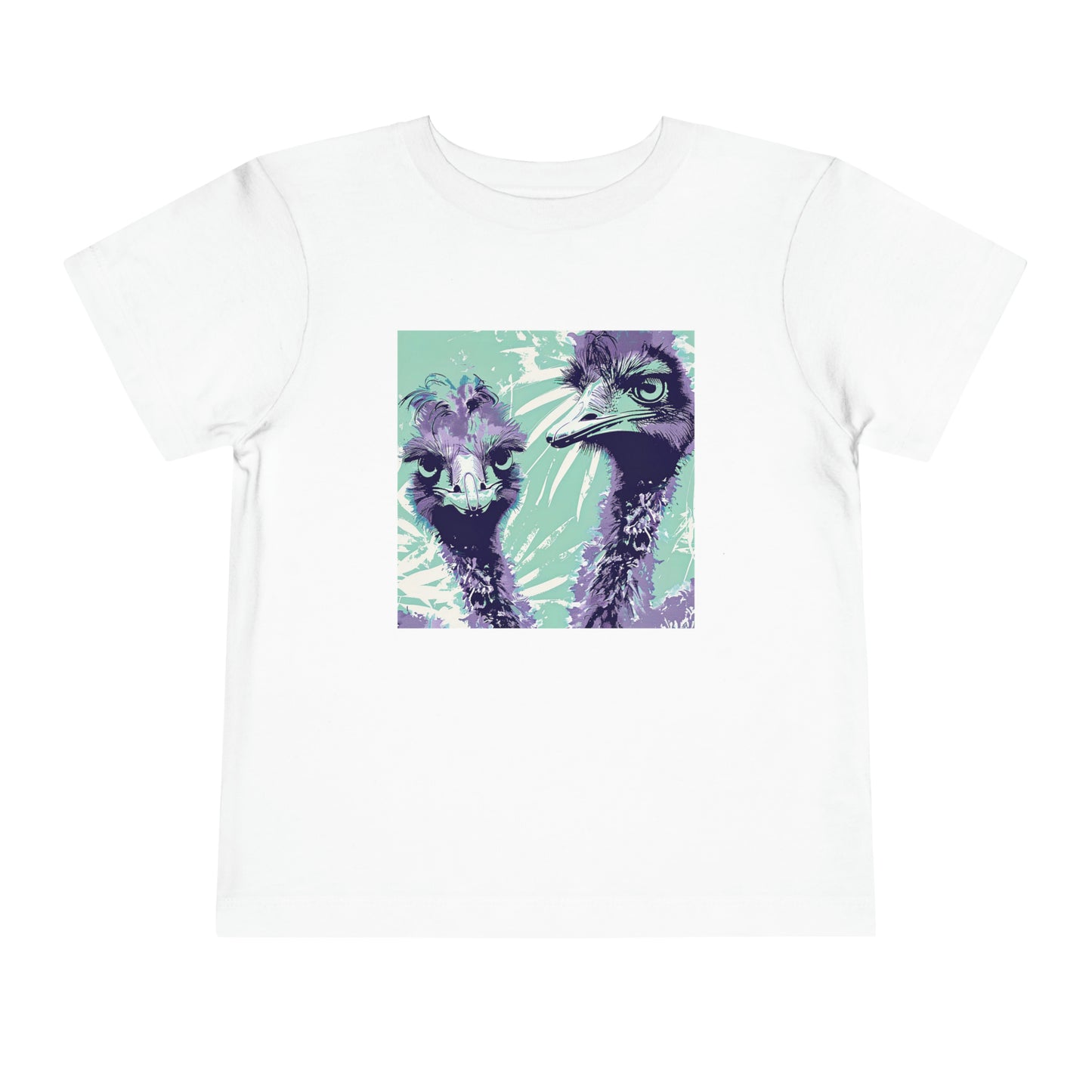 Electro Australian Emu Toddler Tee | Kids Neon Emu Shirt