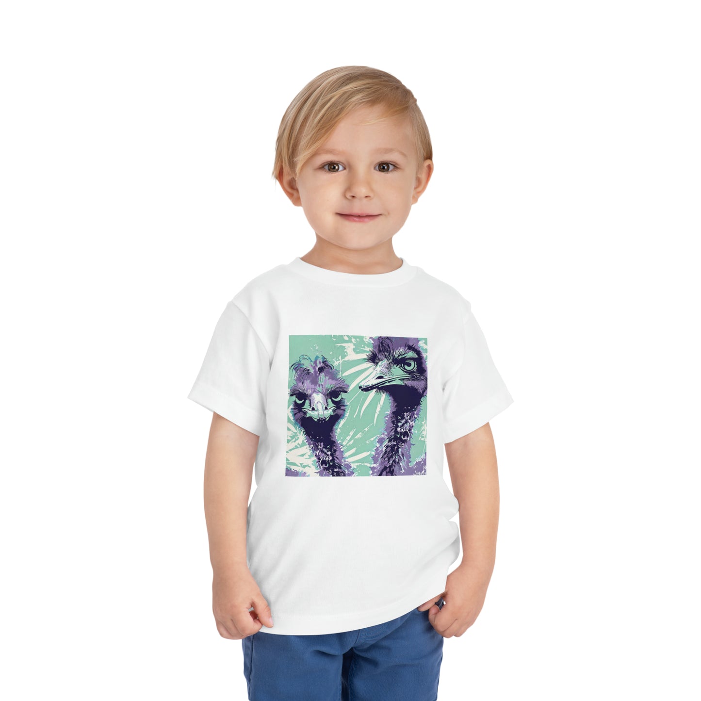 Electro Australian Emu Toddler Tee | Kids Neon Emu Shirt