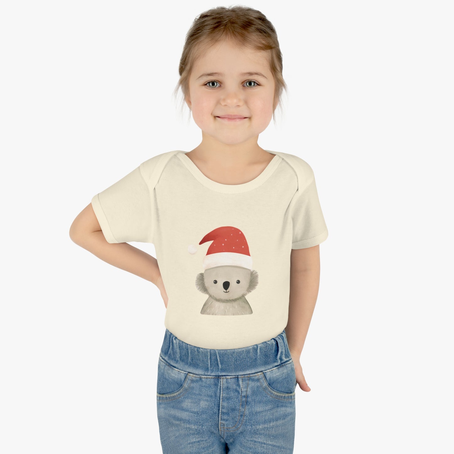 Cute Koala Santa Infant Baby Rib Bodysuit