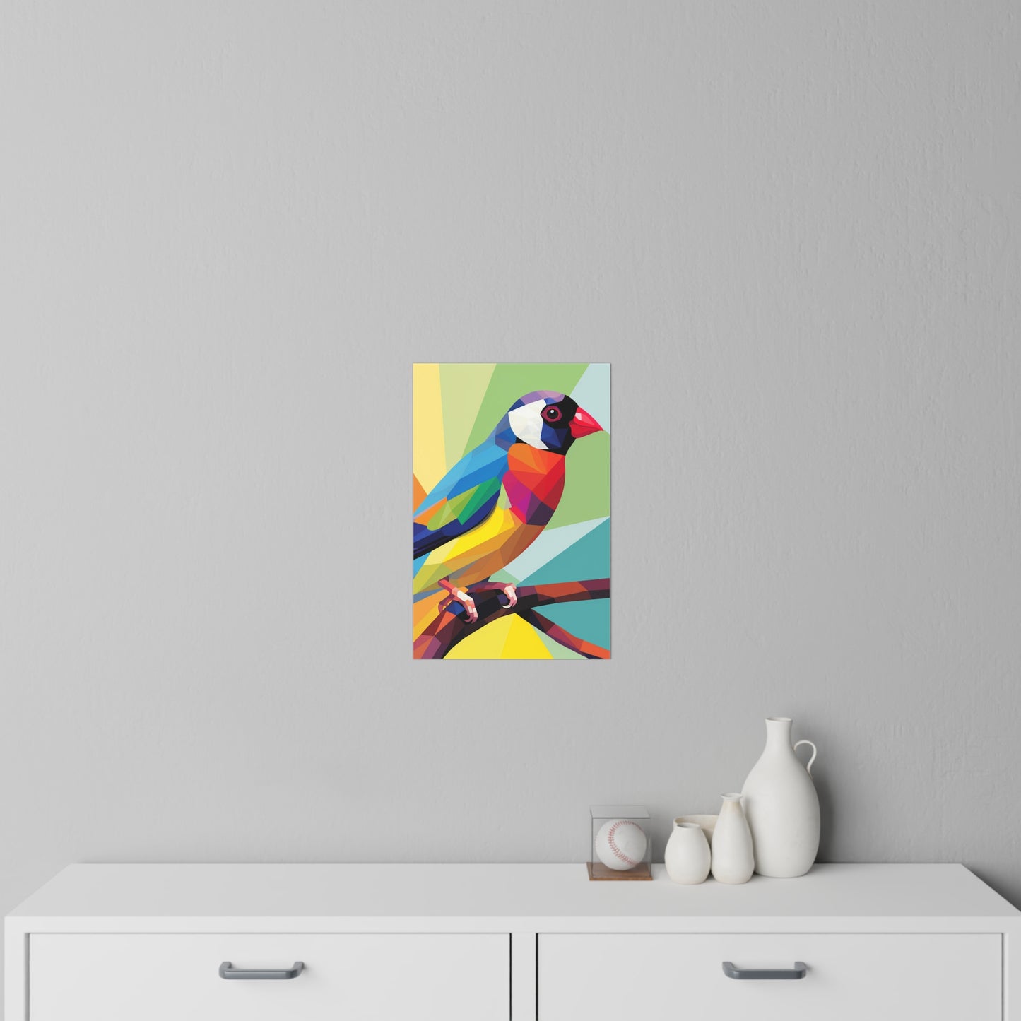 Nursery Wall Decals Pop Art Gouldian Finch | Colorful Australian Bird Decor