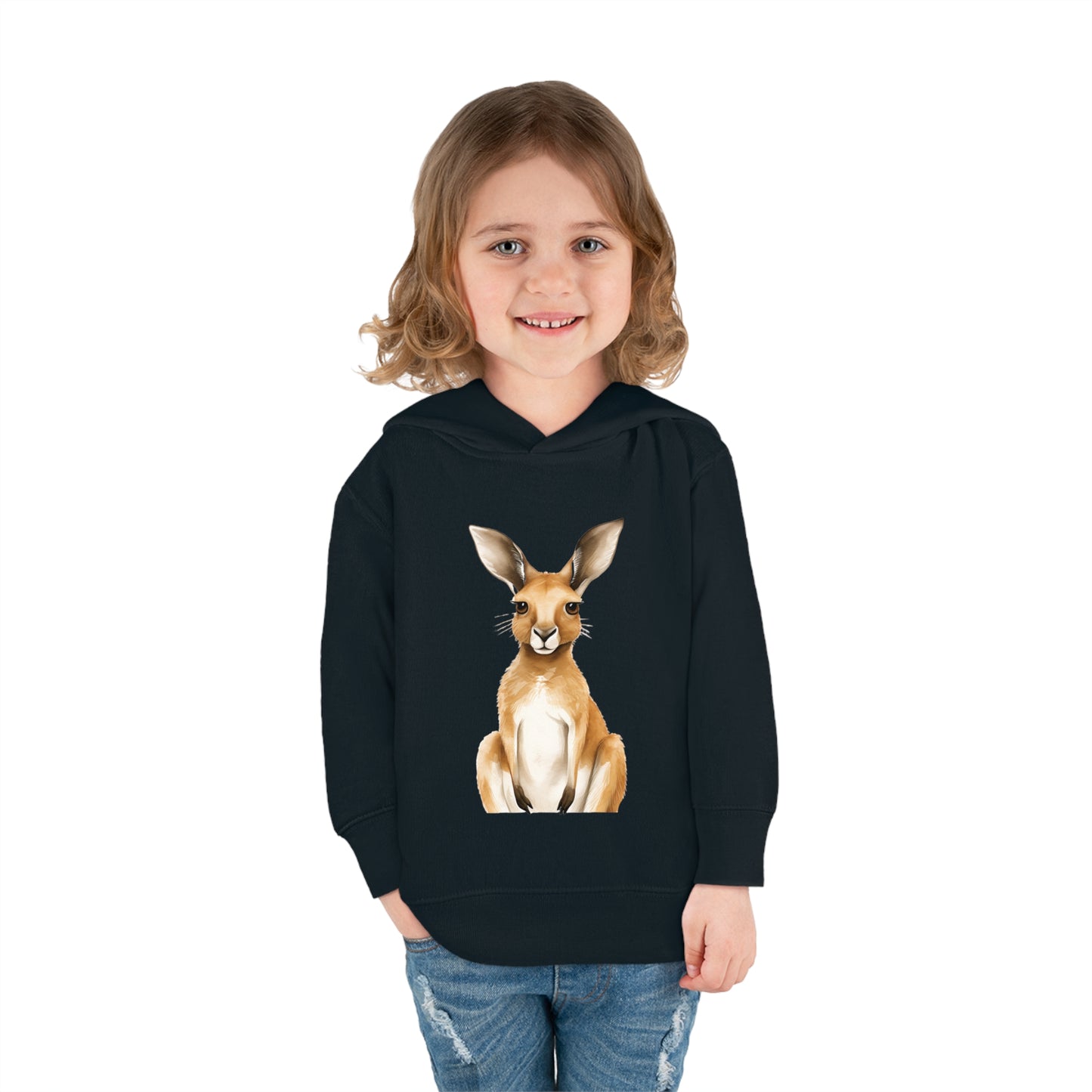 Toddler Pullover Fleece Hoodie Little Roo | Cute Kangaroo Print Sweater