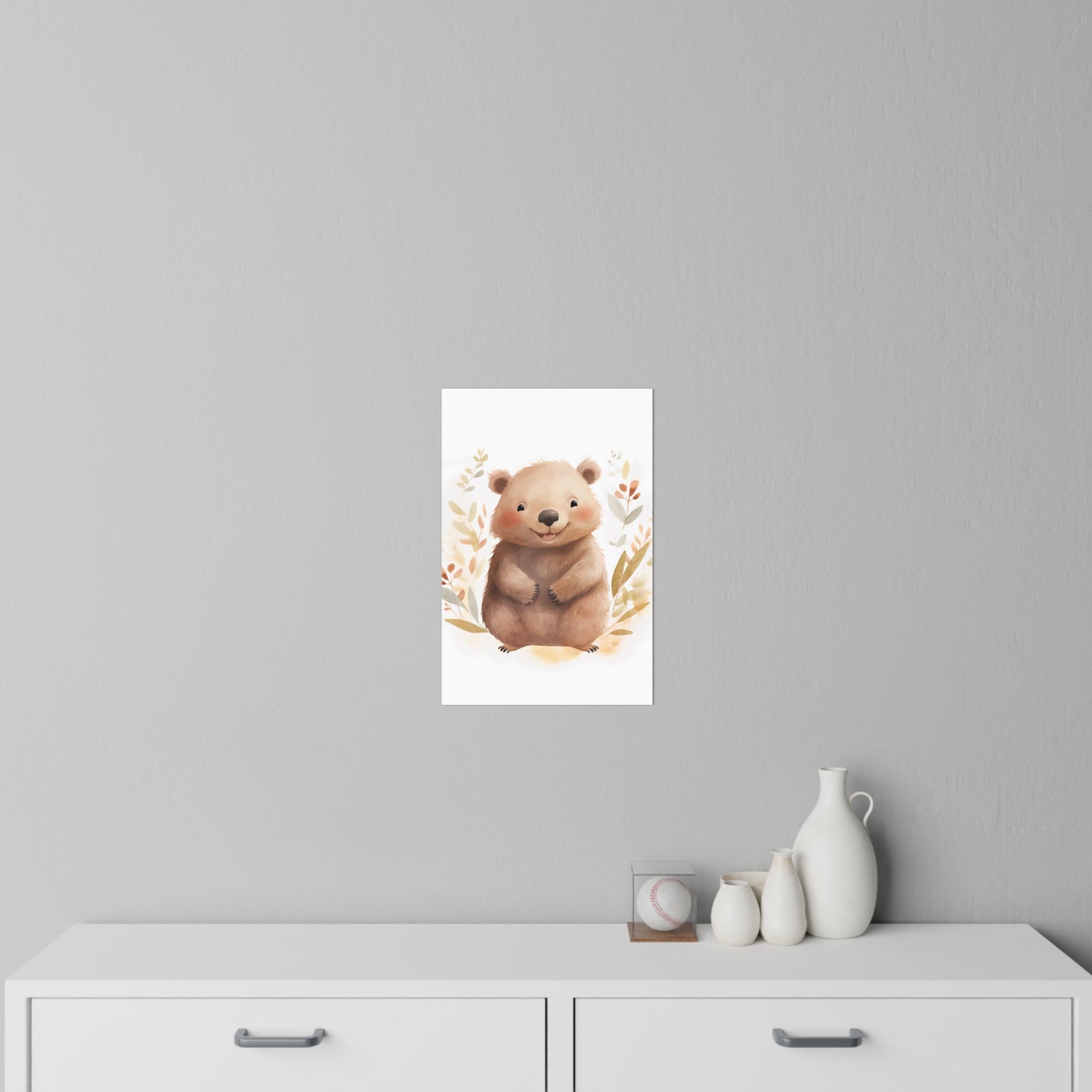 Cute Wombat Nursery Wall Decal 12" x 18" | Australian Wildlife Decor