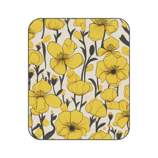 Picnic Blanket Floral Yellow Bells | Waterproof Outdoor Blanket