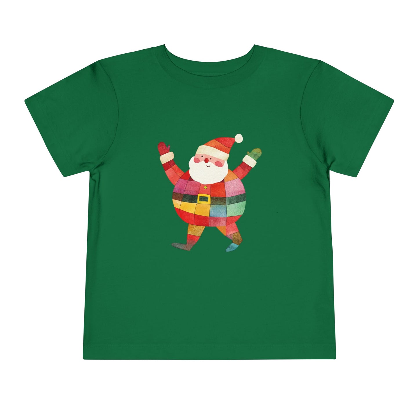 Cute Colorful Santa Christmas Toddler Tee