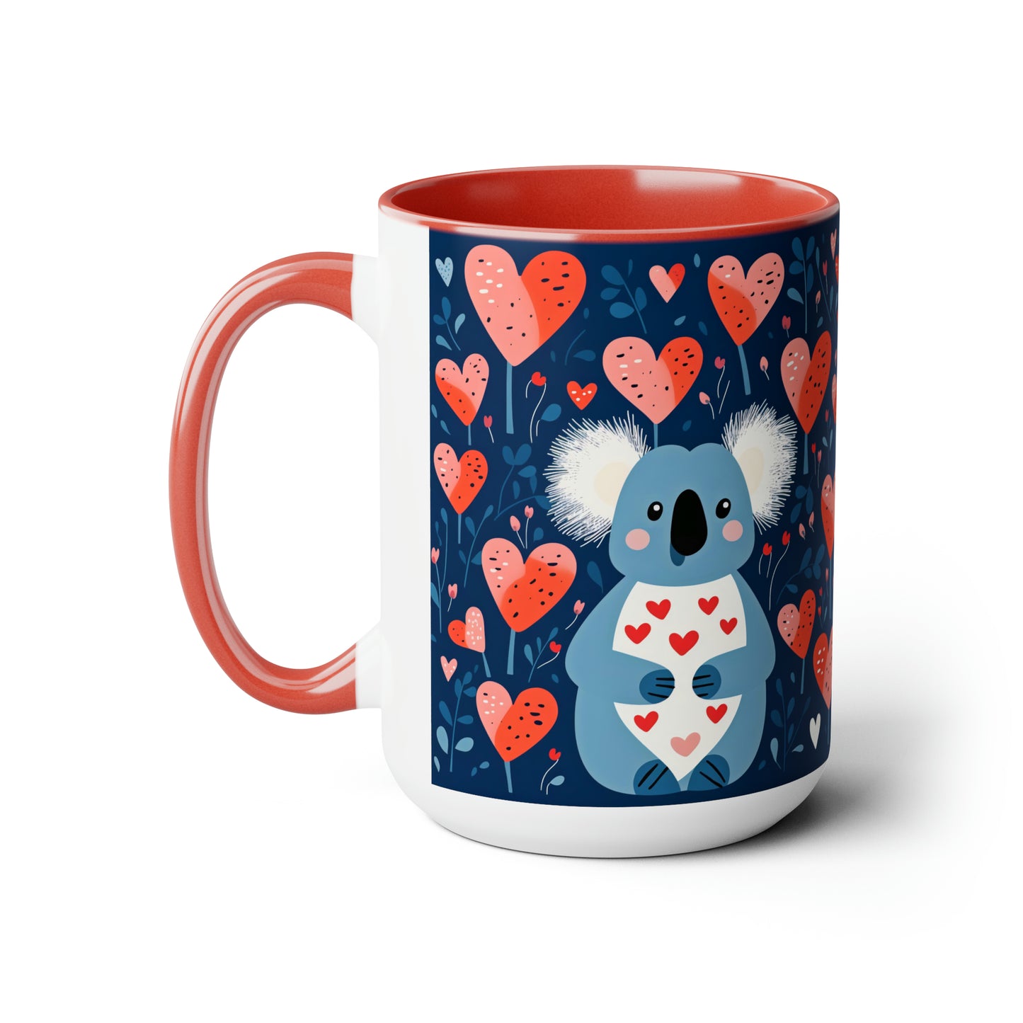 Valentine's Day Koala-Ty Hugs Two-Tone Coffee Mugs, 15oz