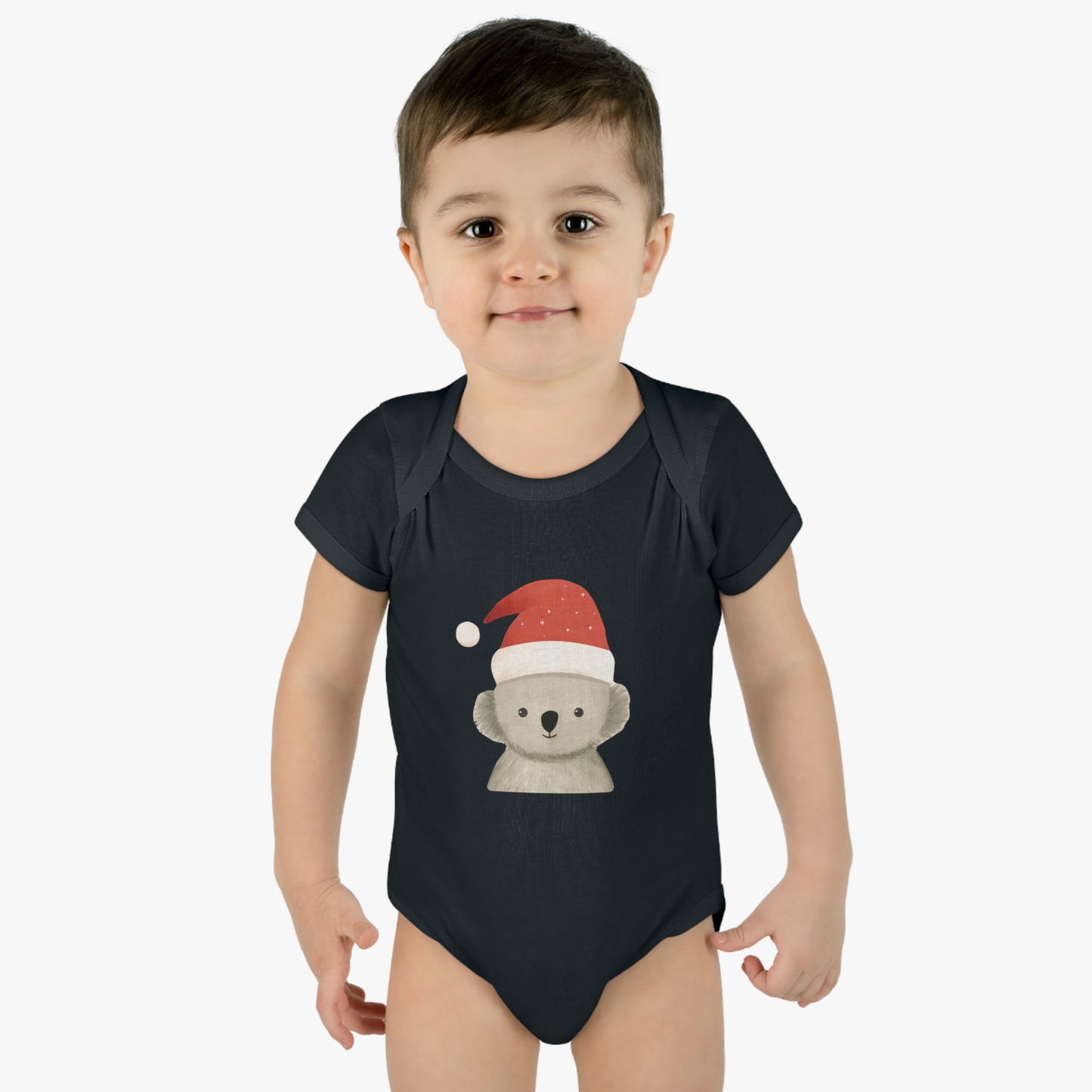 Cute Koala Santa Infant Baby Rib Bodysuit