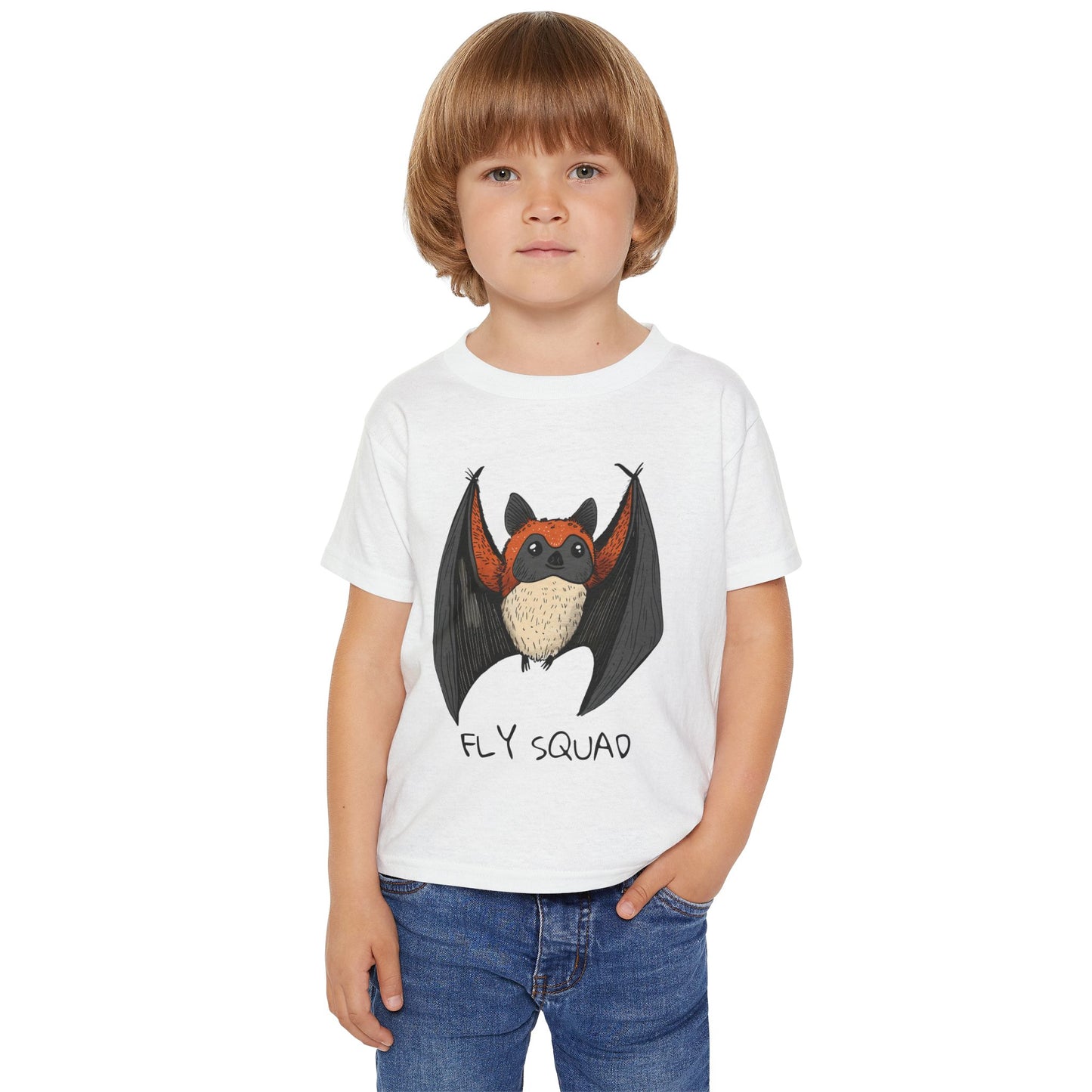 Fly Squad Kids T-Shirt | Heavyweight Cotton Bat Tee for Children | Durable and Stylish