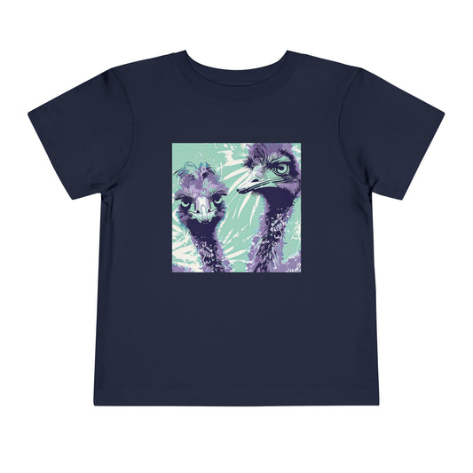 Electro Australian Emu Toddler Tee | Kids Neon Emu Shirt