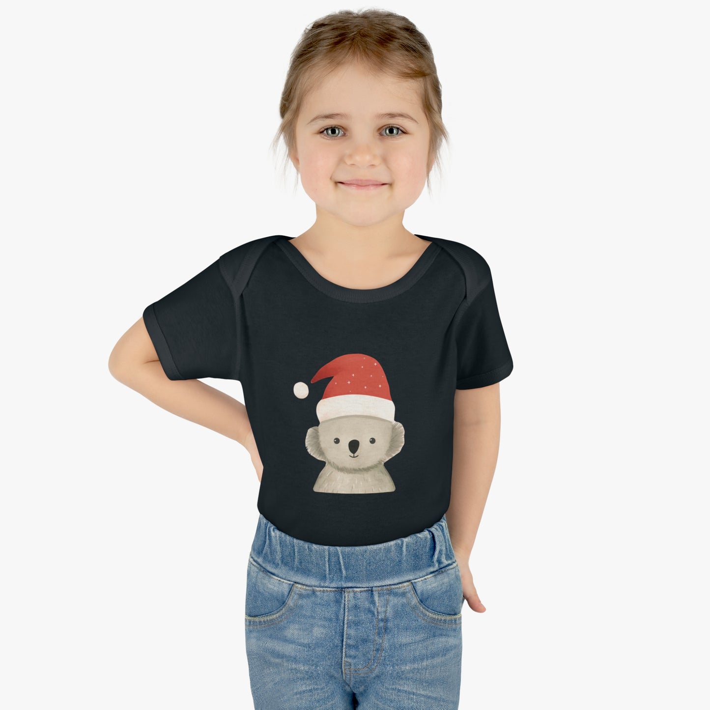 Cute Koala Santa Infant Baby Rib Bodysuit