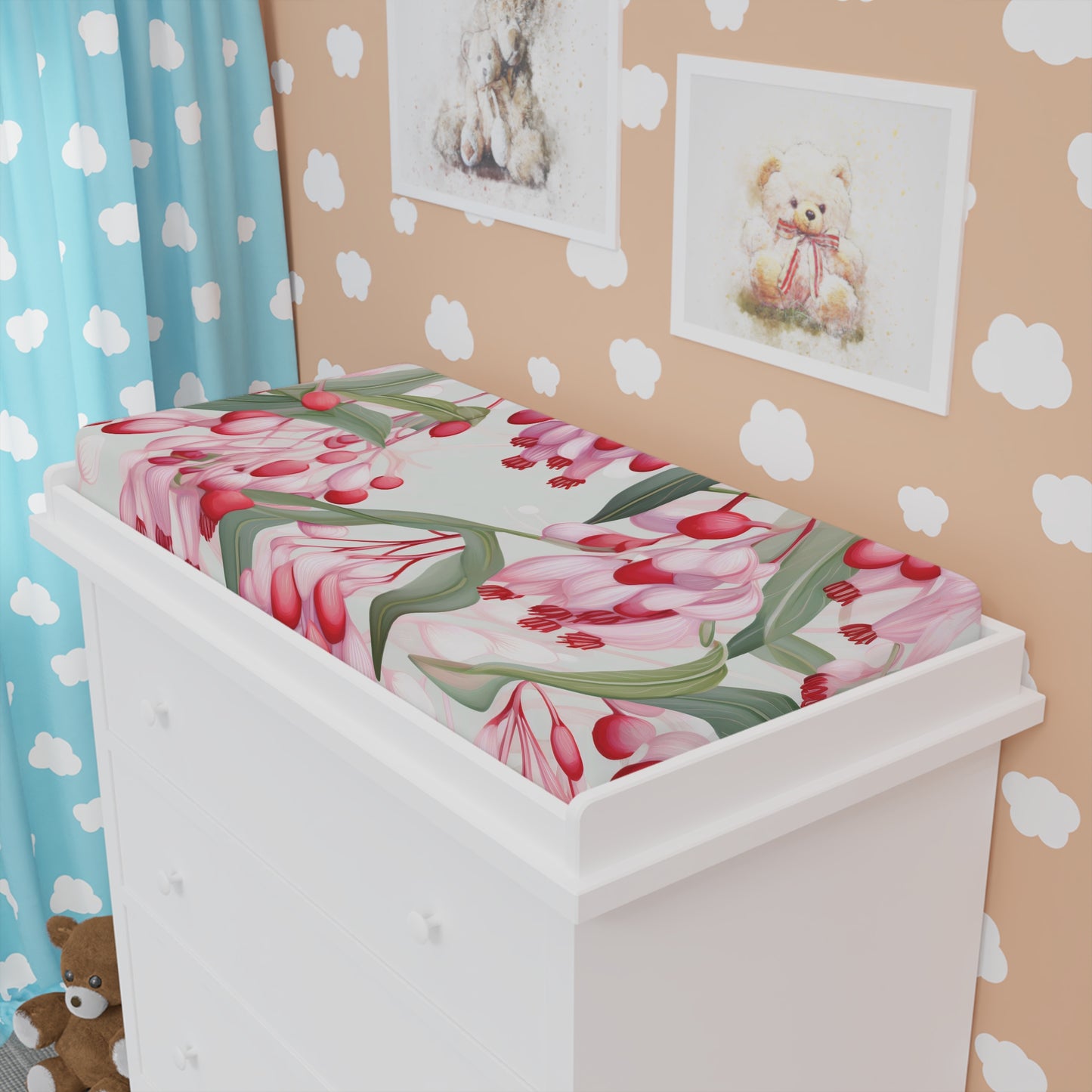 Baby Changing Pad Cover Lilly Pilly Print | Soft Cotton Nursery Essential