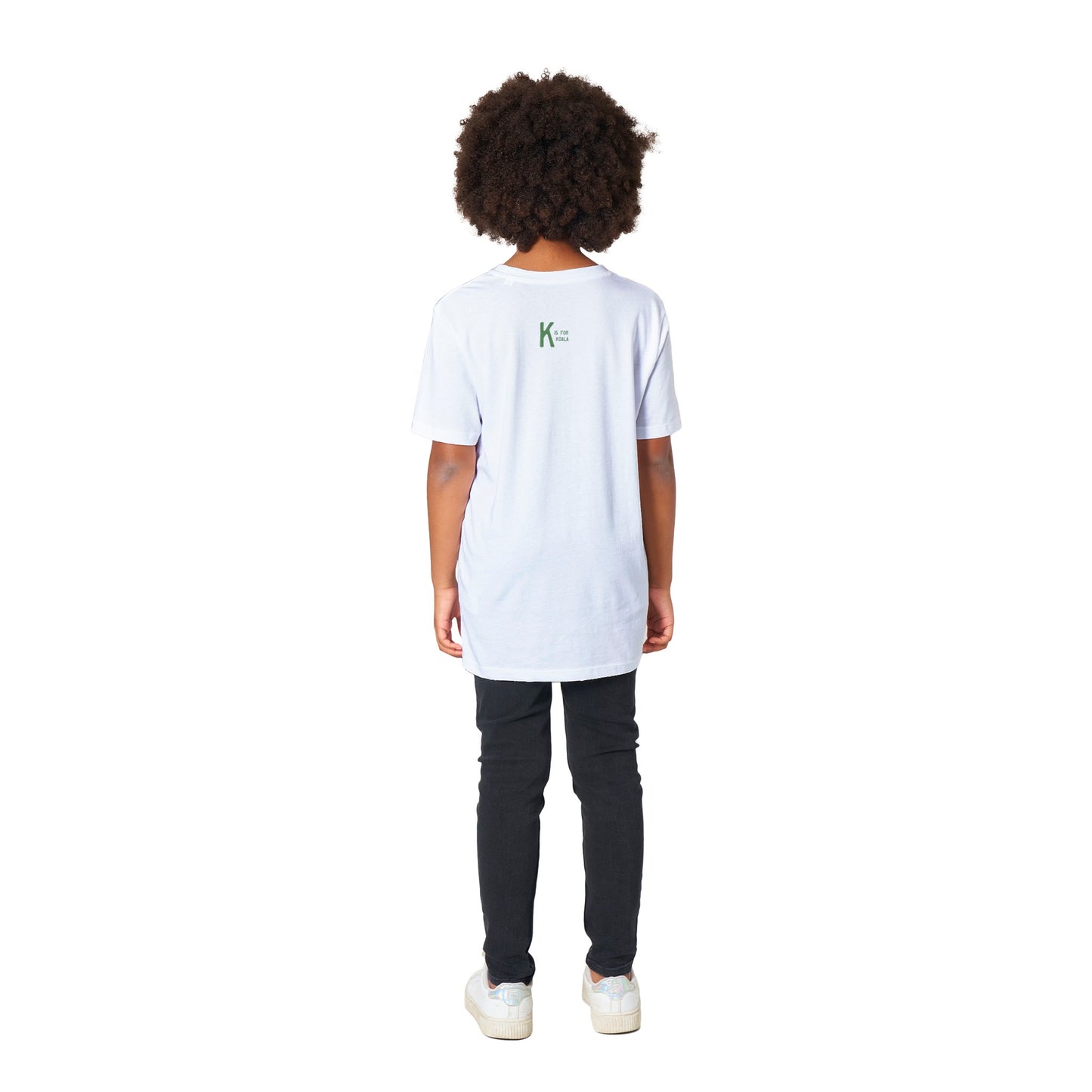 Organic Kids Crewneck T-shirt Kangaroo Pop | Cute Kangaroo Design for Youth