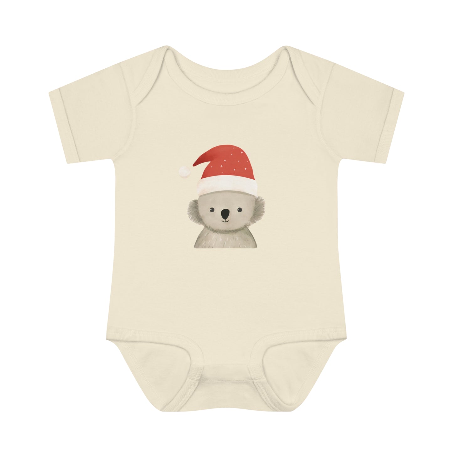 Cute Koala Santa Infant Baby Rib Bodysuit