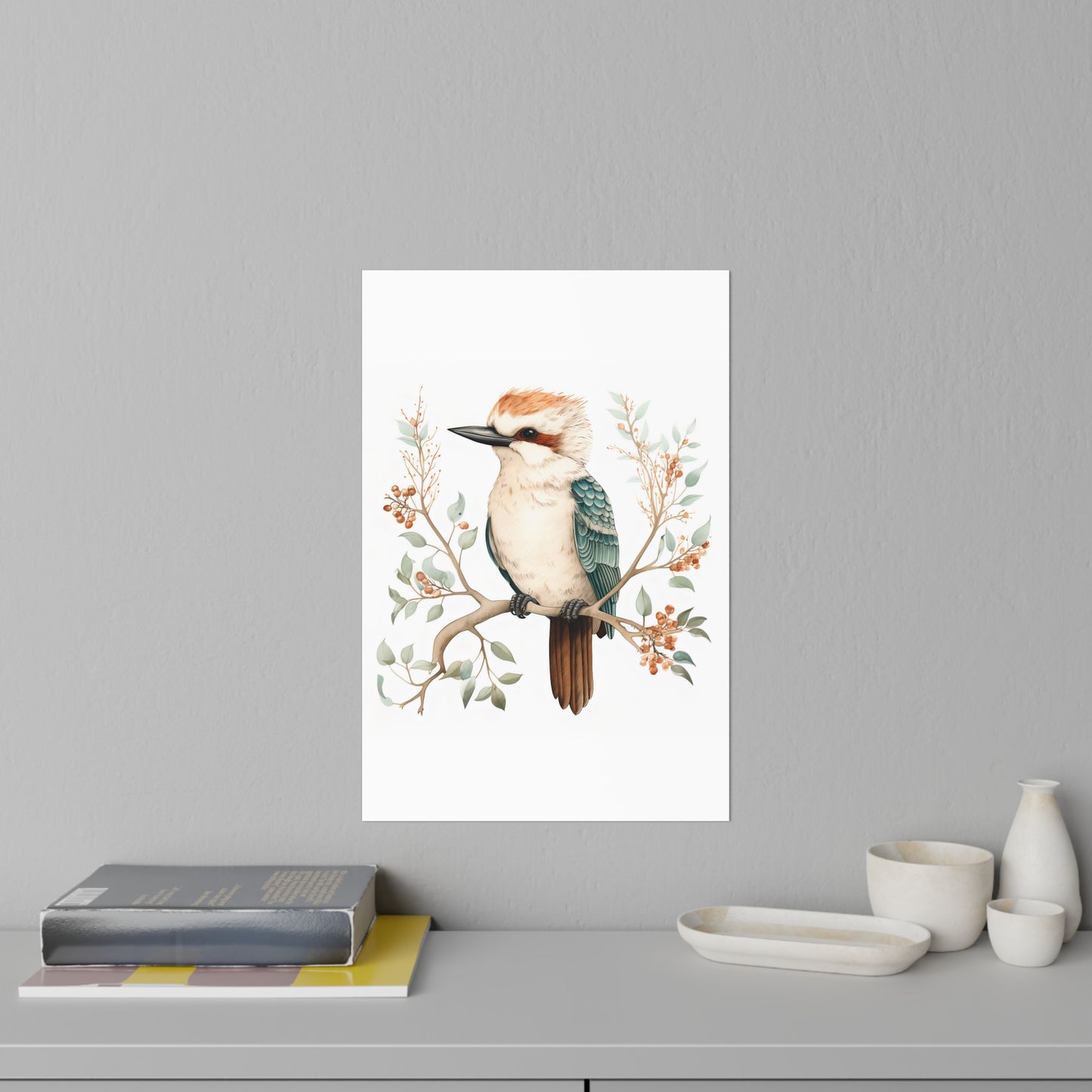 Cute Kookaburra Wall Decal 12" x 18" | Australian Wildlife Nursery Decor