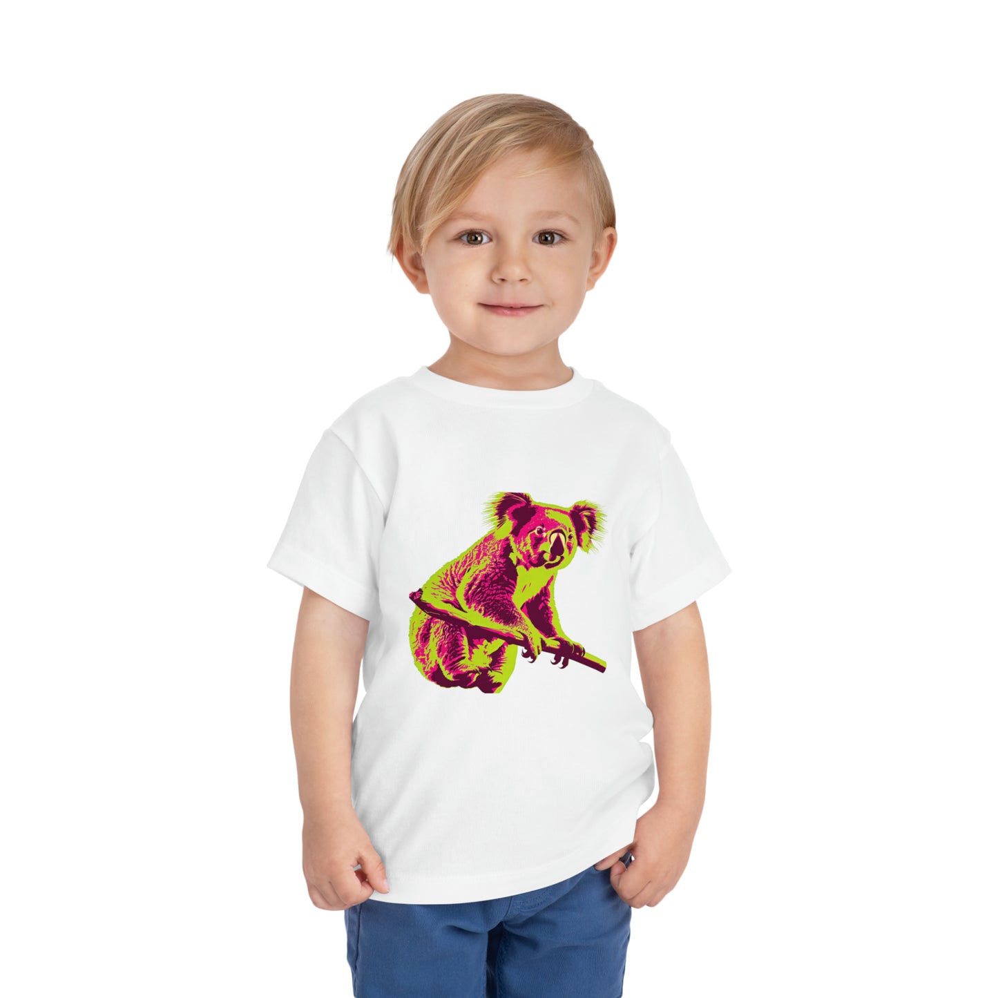 Kids Neon Koala Tshirt | Electric Eucalyptus Toddler Tee