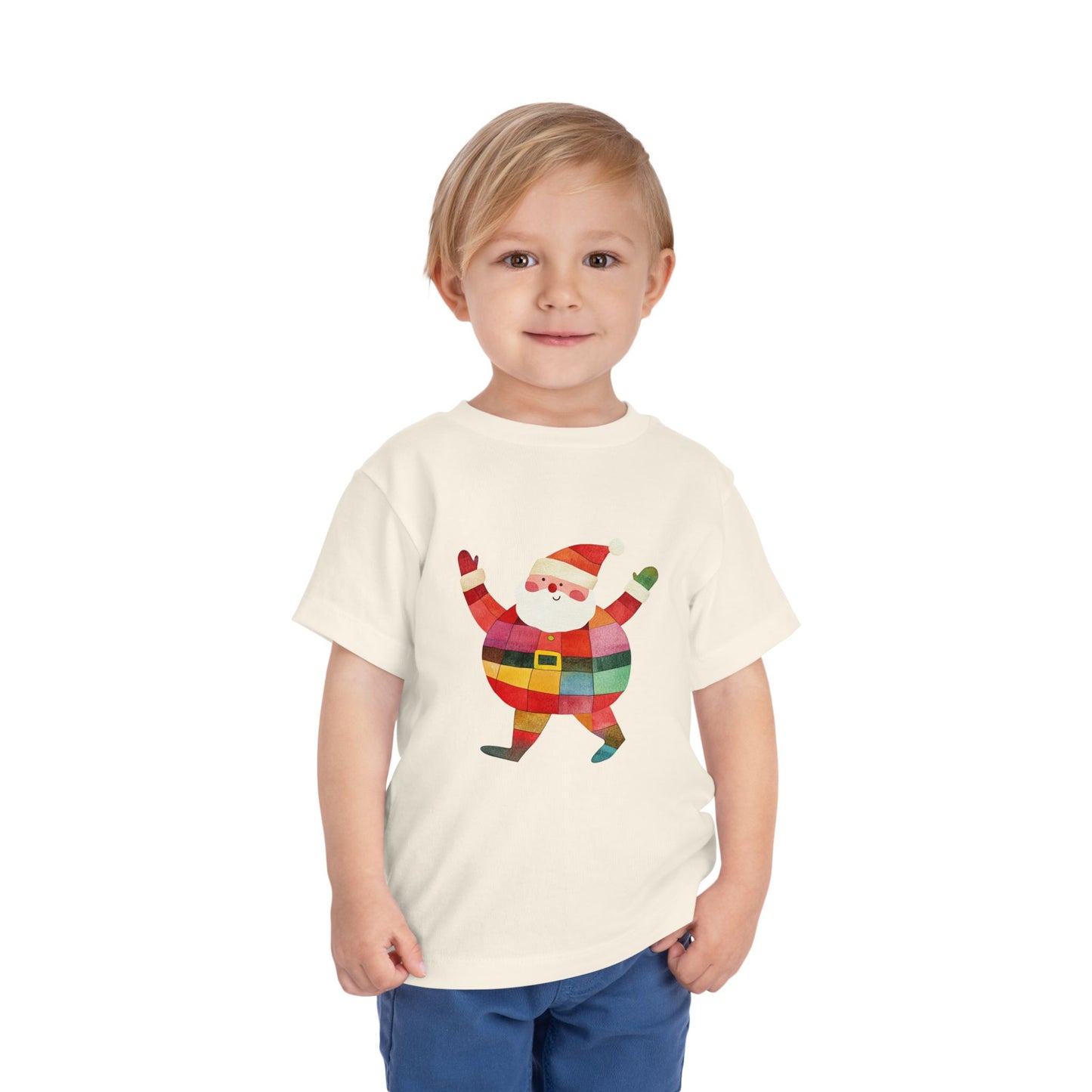 Cute Colorful Santa Christmas Toddler Tee