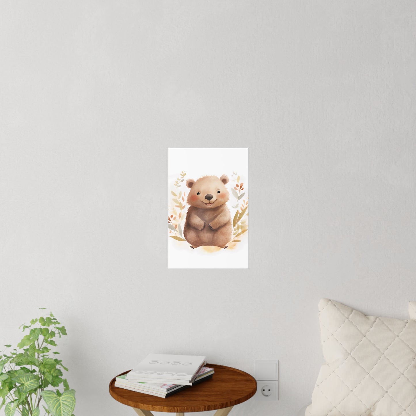 Cute Wombat Nursery Wall Decal 12" x 18" | Australian Wildlife Decor