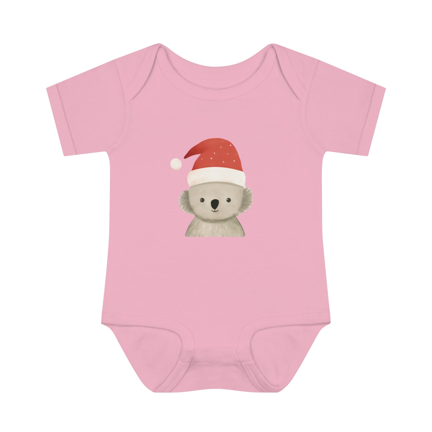 Cute Koala Santa Infant Baby Rib Bodysuit