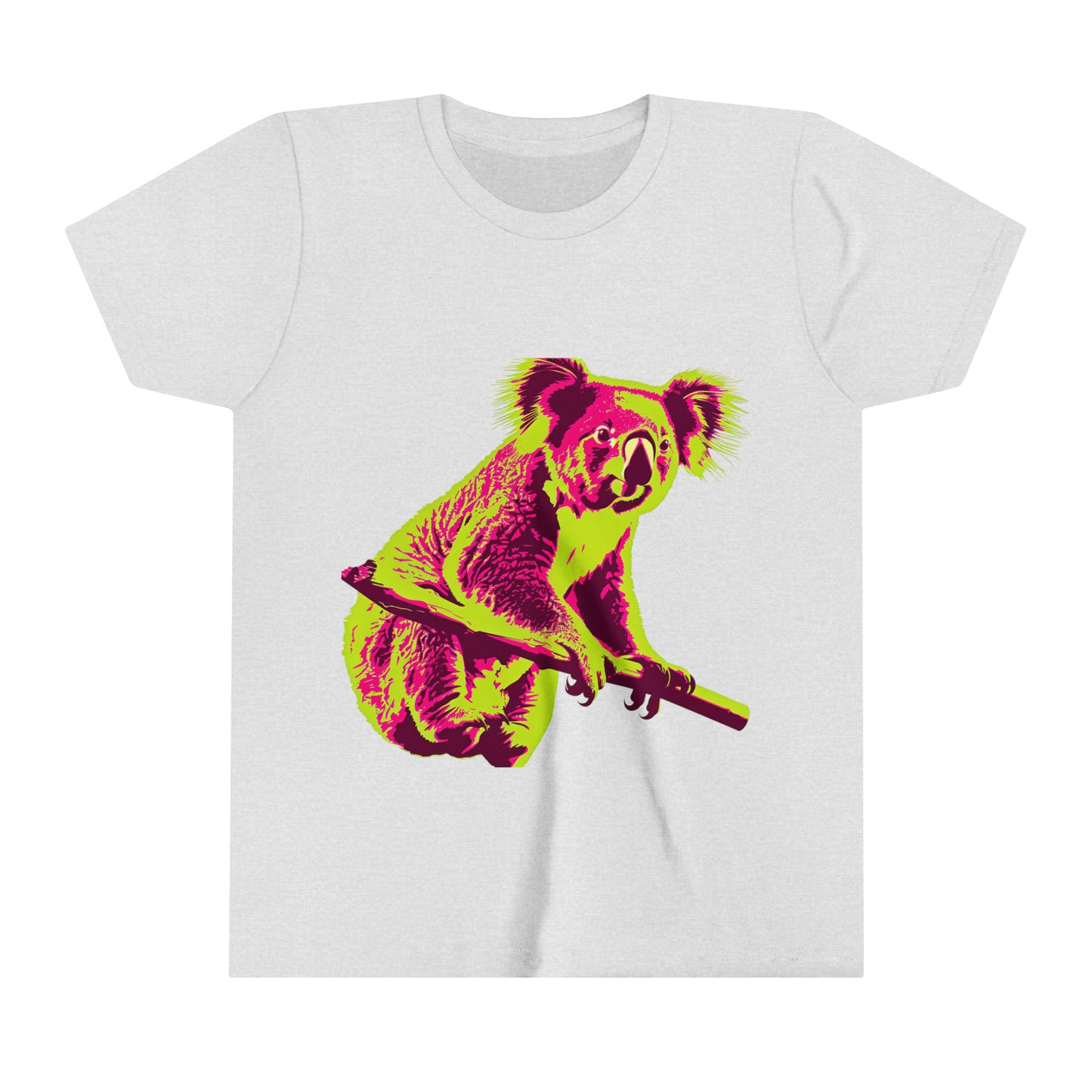 Neon Pink Koala T-shirt for Kids | Electric Eucalyptus Retro Youth Tee