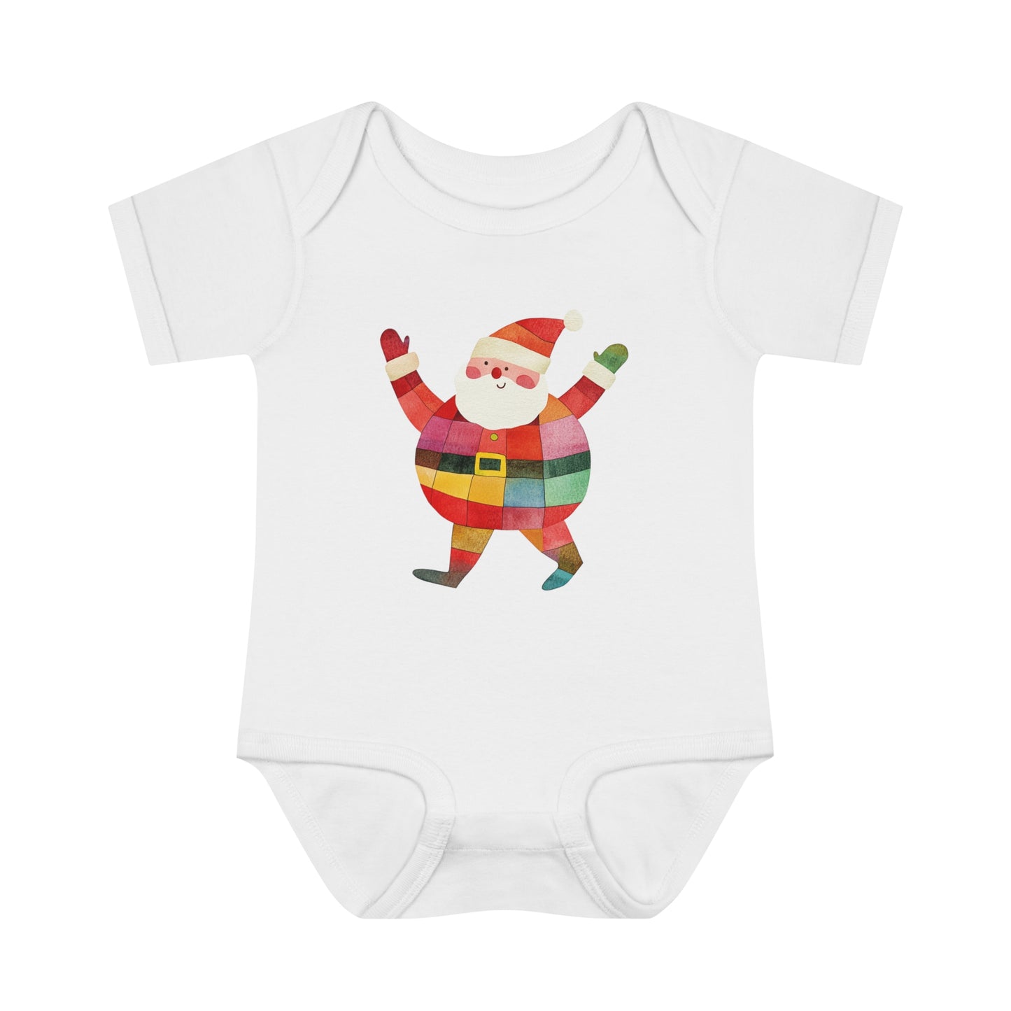 Cute Colorful Santa Infant Baby Rib Bodysuit