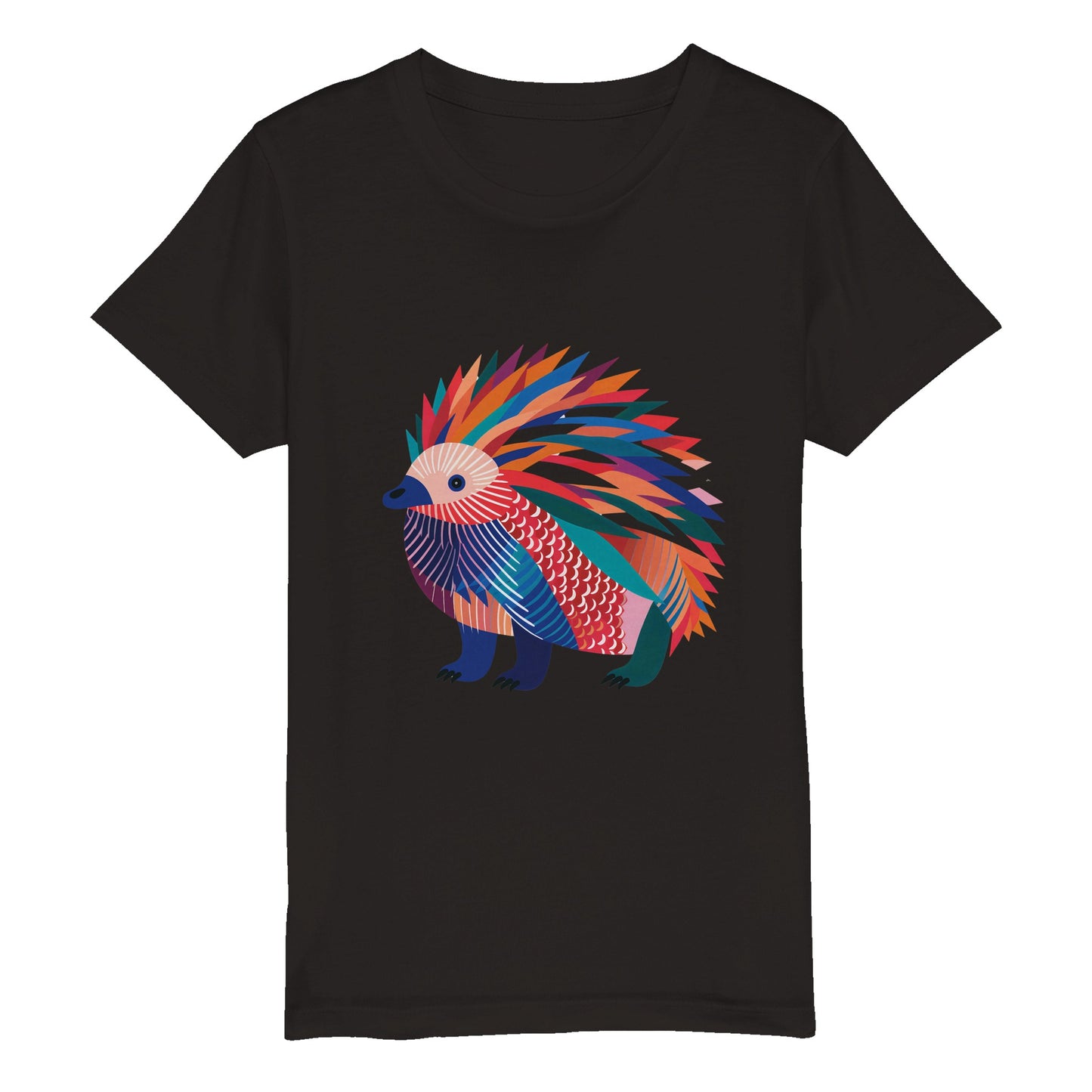 Organic Kids Crewneck T-shirt Echidna Pop | Unique Australian Wildlife Design