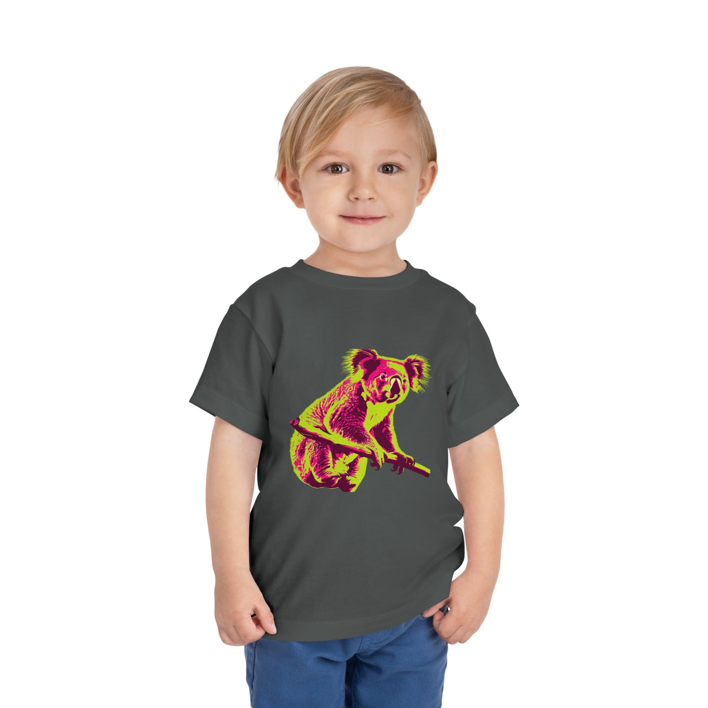 Kids Neon Koala Tshirt | Electric Eucalyptus Toddler Tee