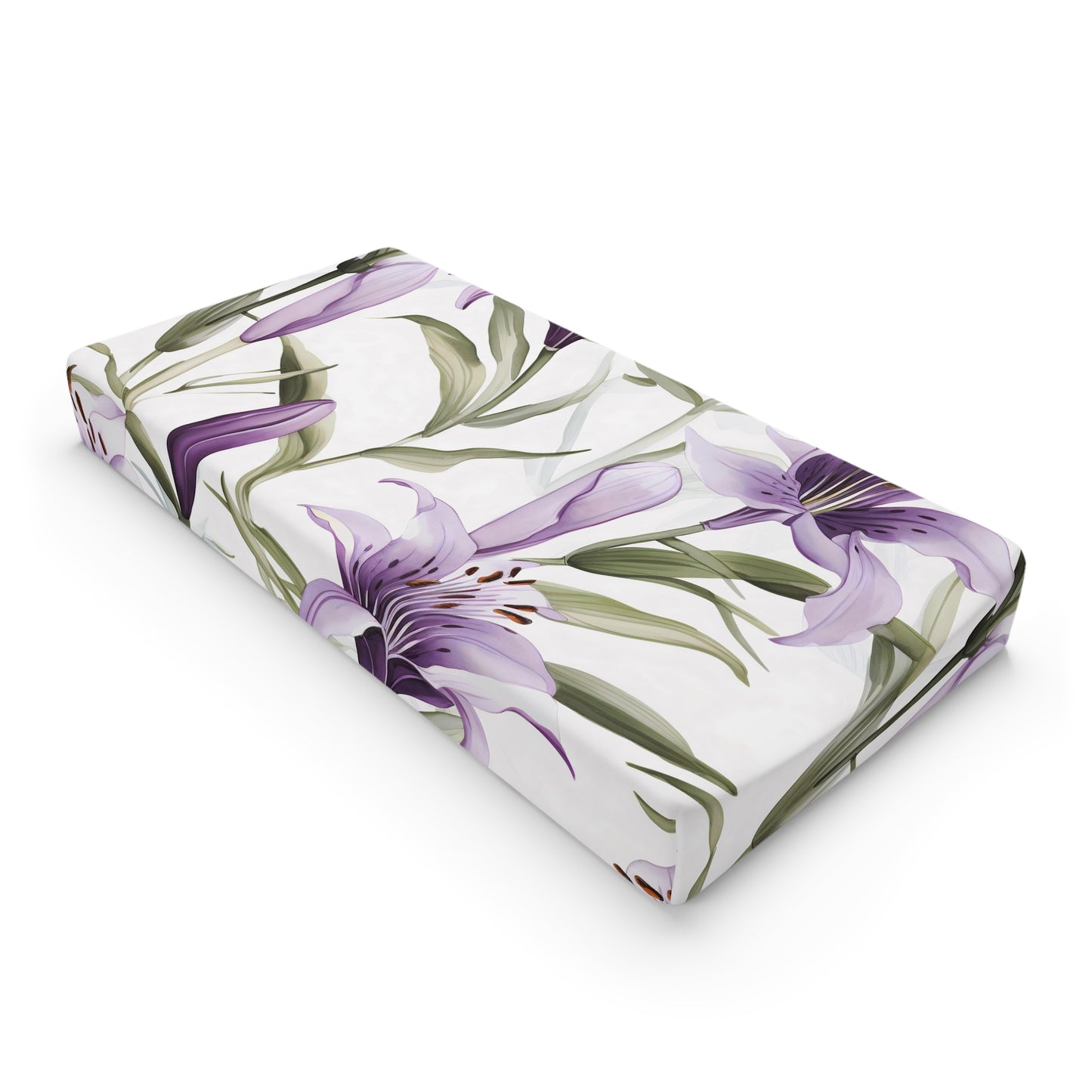 Baby Changing Pad Cover Vanilla Lily Print | Soft Cotton Nursery Essential