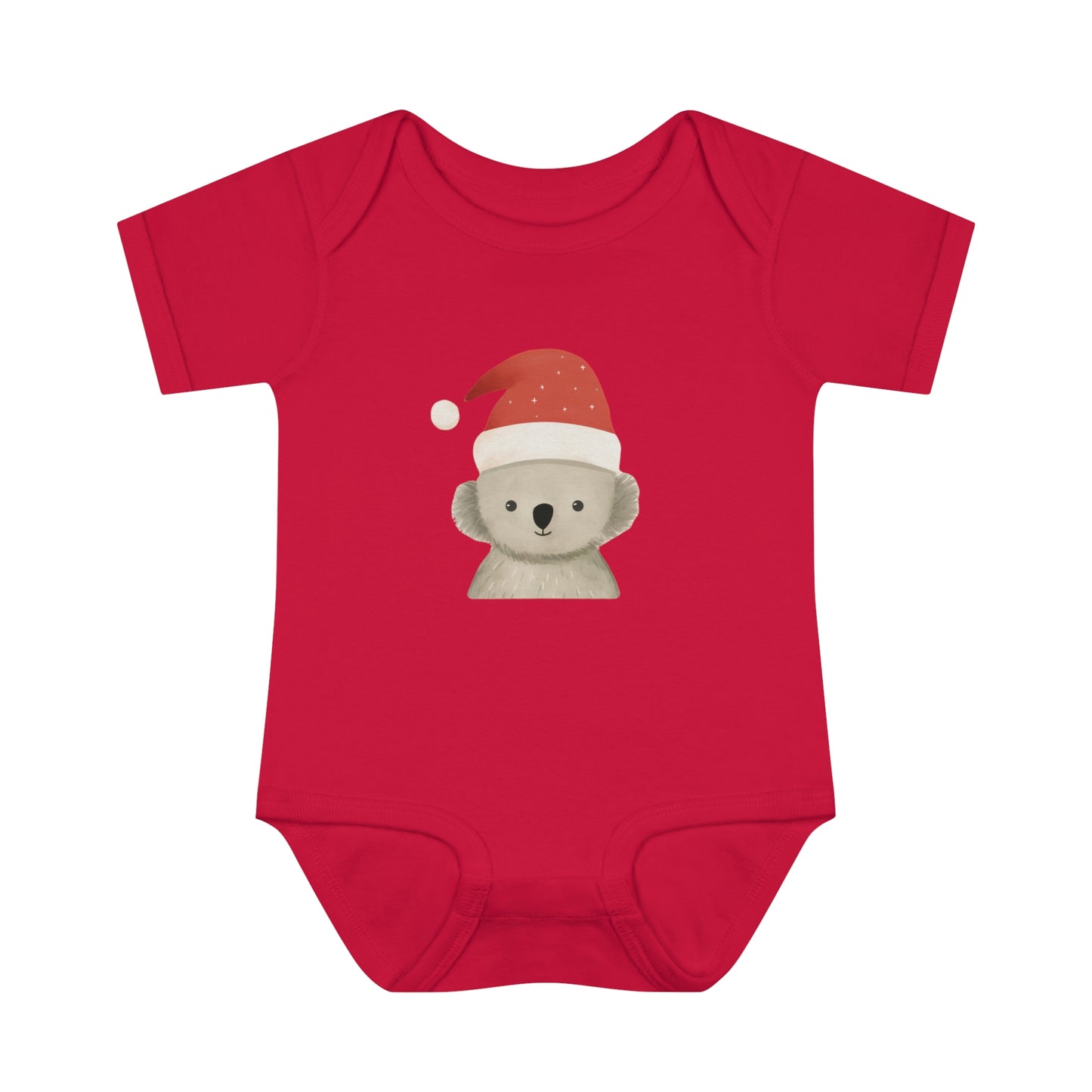 Cute Koala Santa Infant Baby Rib Bodysuit