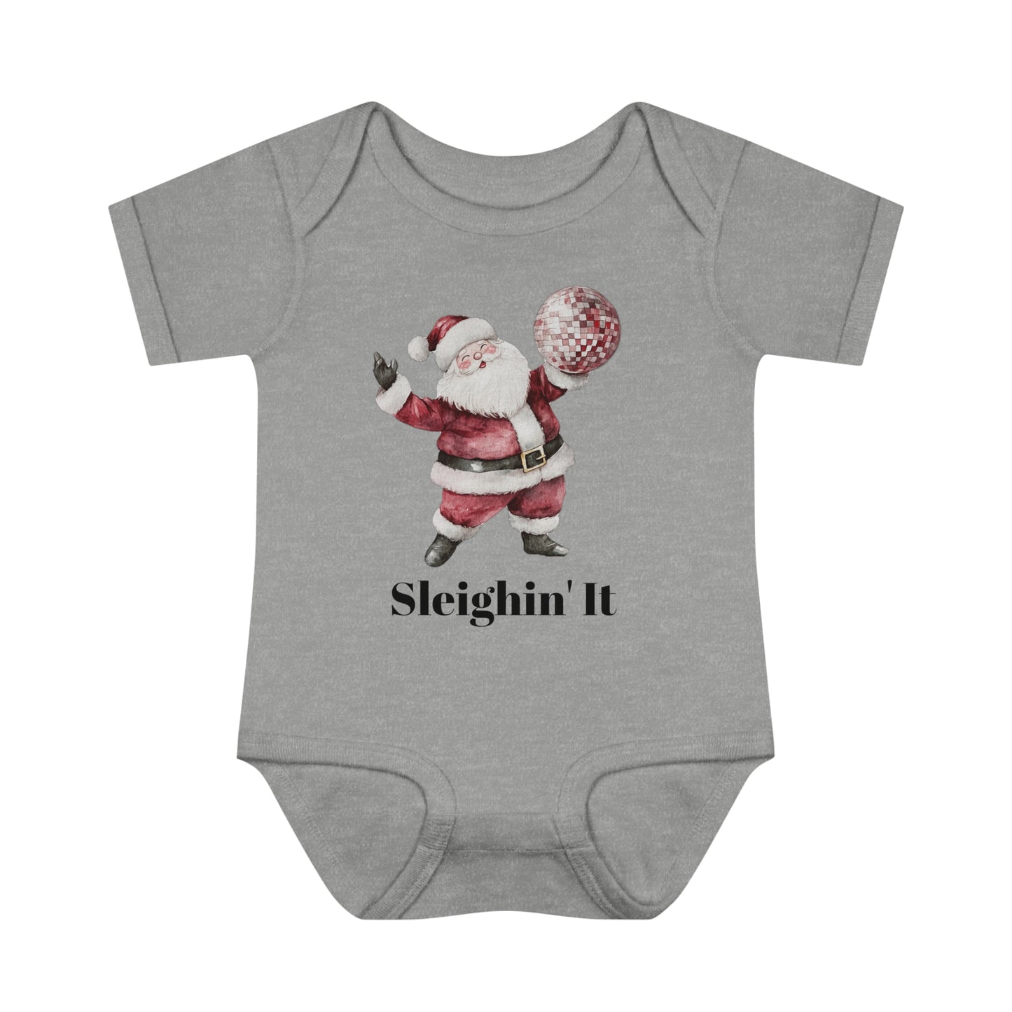 Sleighin' It Disco Santa Infant Baby Rib Bodysuit