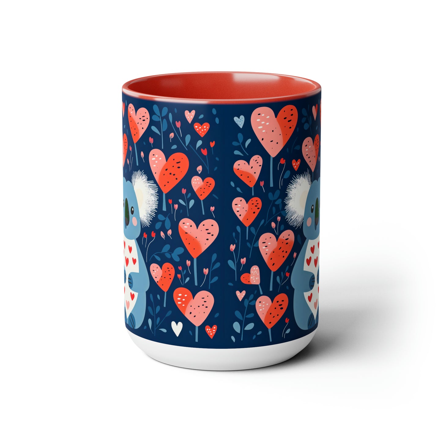 Valentine's Day Koala-Ty Hugs Two-Tone Coffee Mugs, 15oz