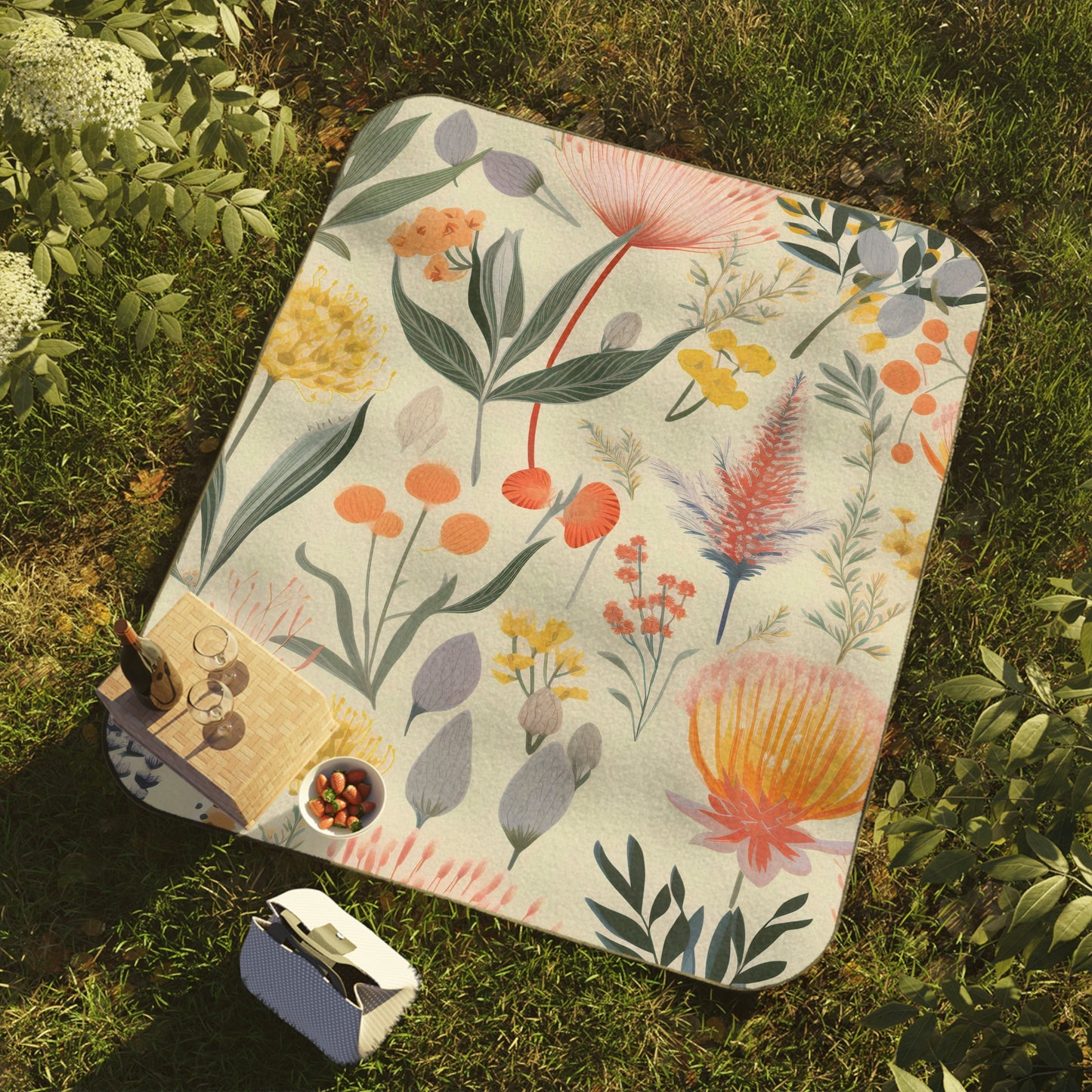 Vintage Botanical Picnic Blanket | Stylish Outdoor Necessity