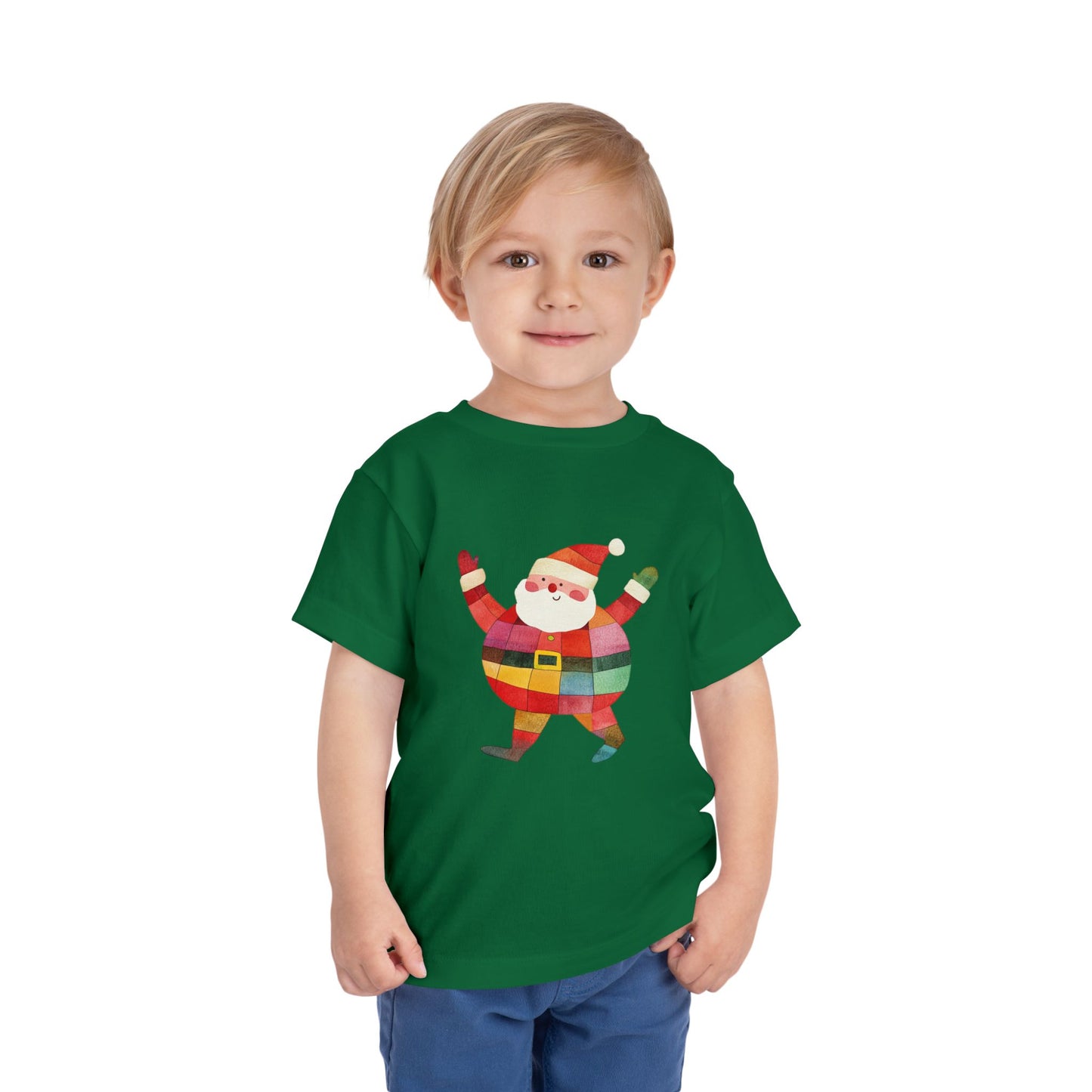 Cute Colorful Santa Christmas Toddler Tee