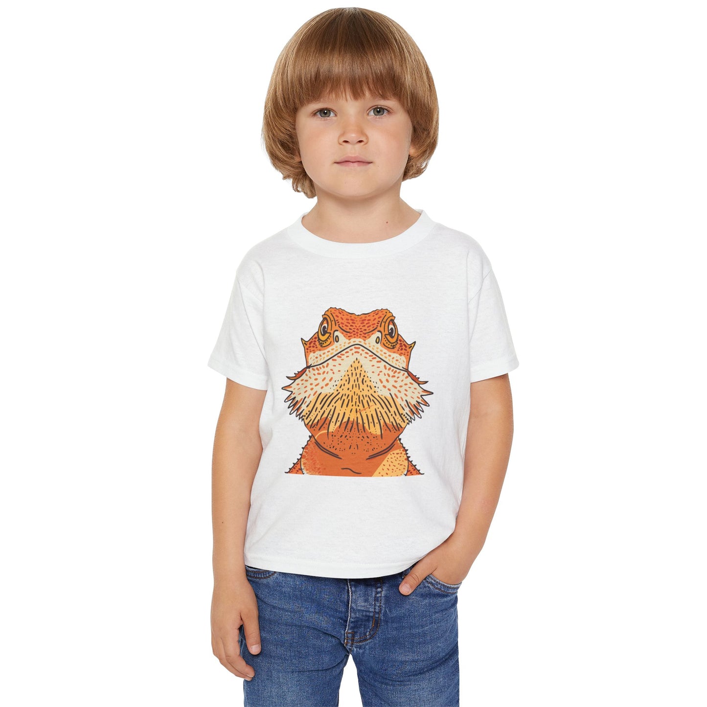 Bearded Dragon Kids T-Shirt | Fun and Comfortable Reptile Print Tee for Children with Custom Back Detail | Cool Bearded Dragon Gift for Children