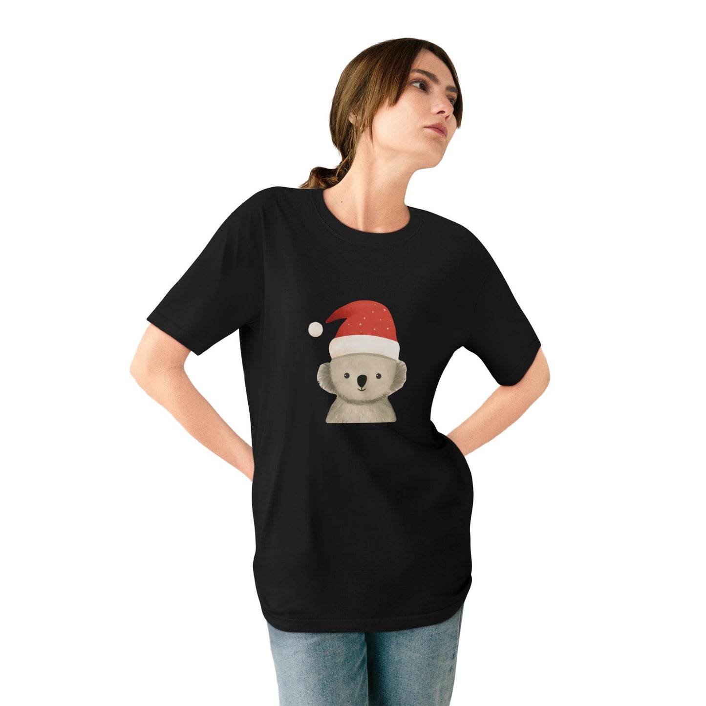 Cute Koala Santa Christmas Organic Staple T-shirt by K is for Koala - Australia Only