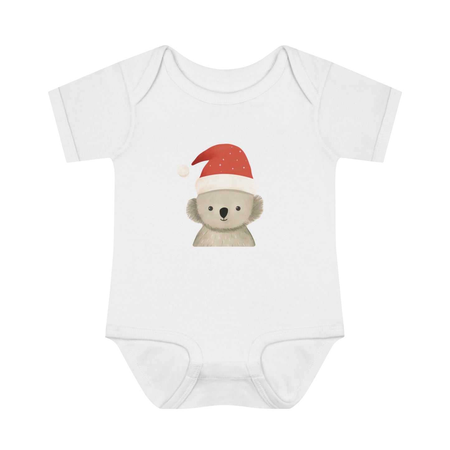 Cute Koala Santa Infant Baby Rib Bodysuit